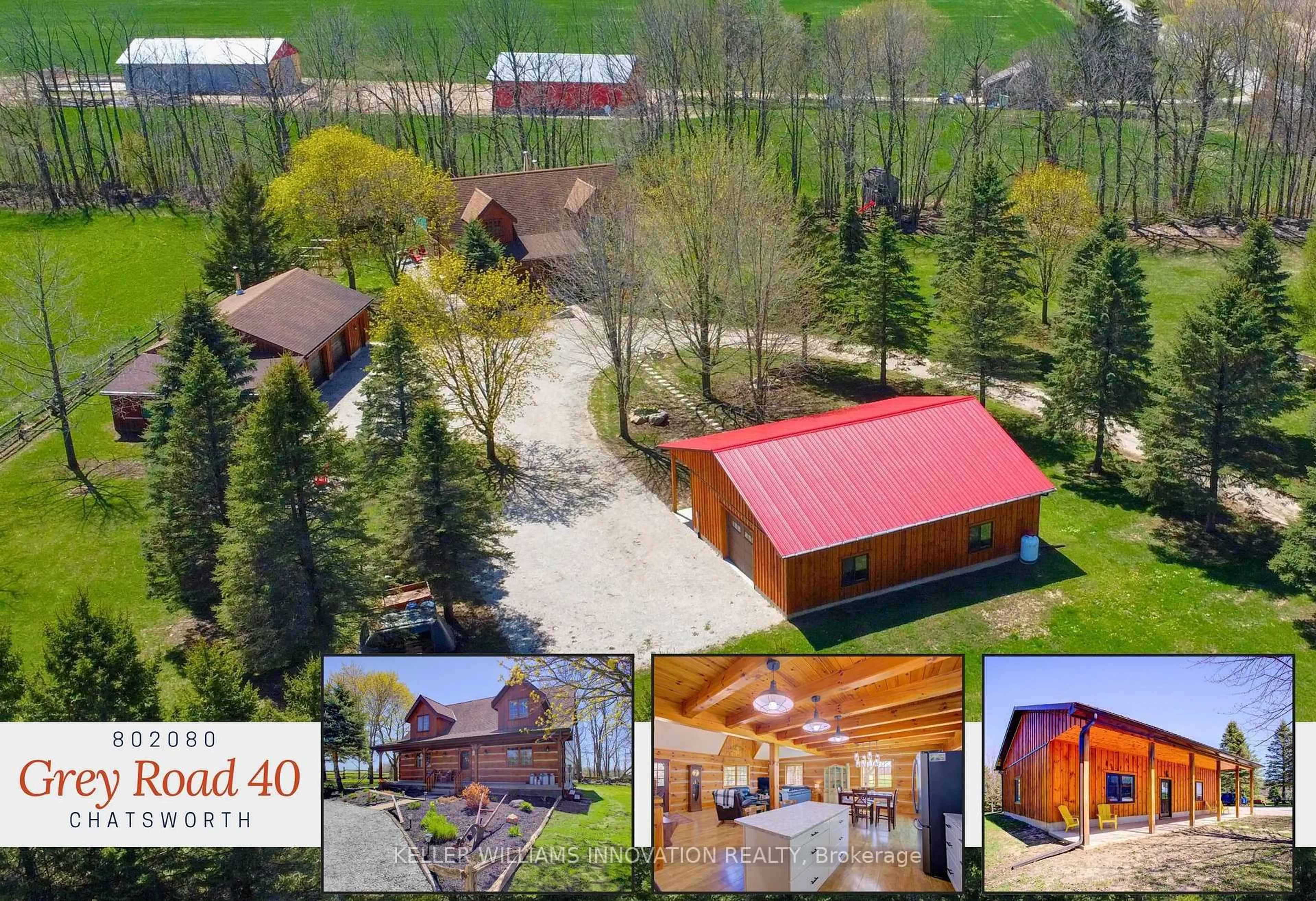 A pic from outside/outdoor area/front of a property/back of a property/a pic from drone, unknown for 802080 Grey Road 40, Chatsworth Ontario N0H 1G0