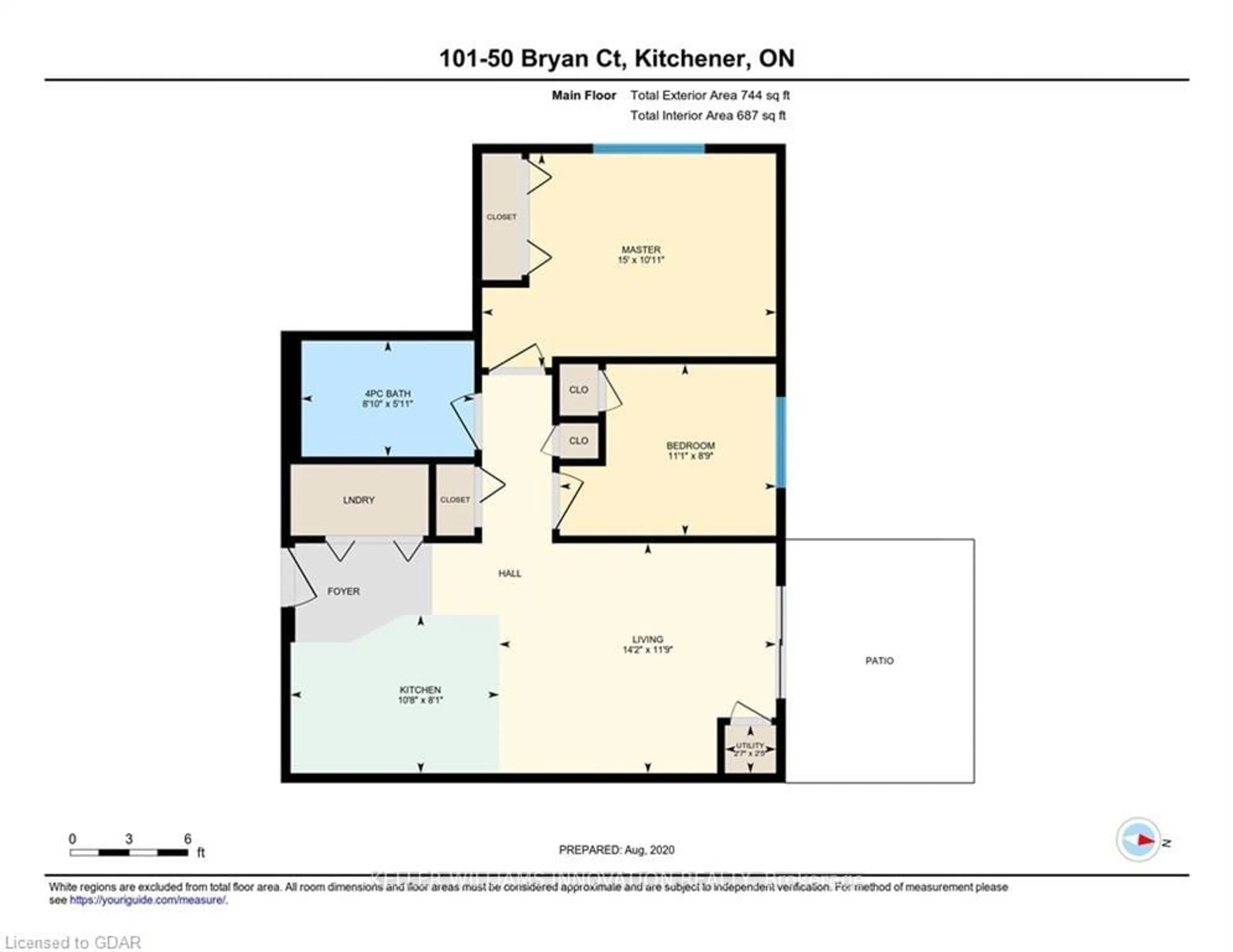 Floor plan for 50 Bryan Crt #101, Kitchener Ontario N2A 4N4