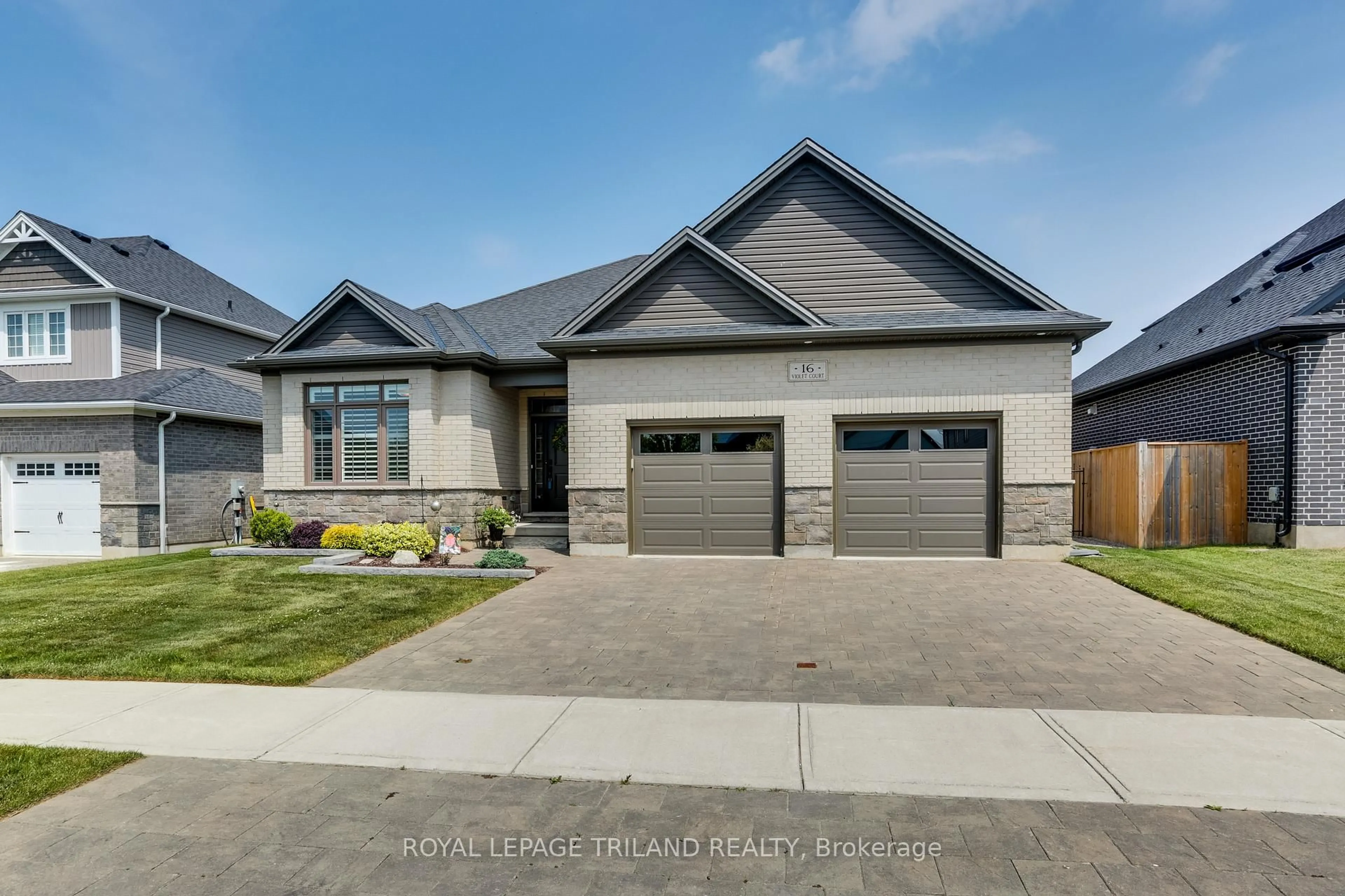 Home with brick exterior material, street for 16 Violet Crt, Middlesex Centre Ontario N0M 2A0