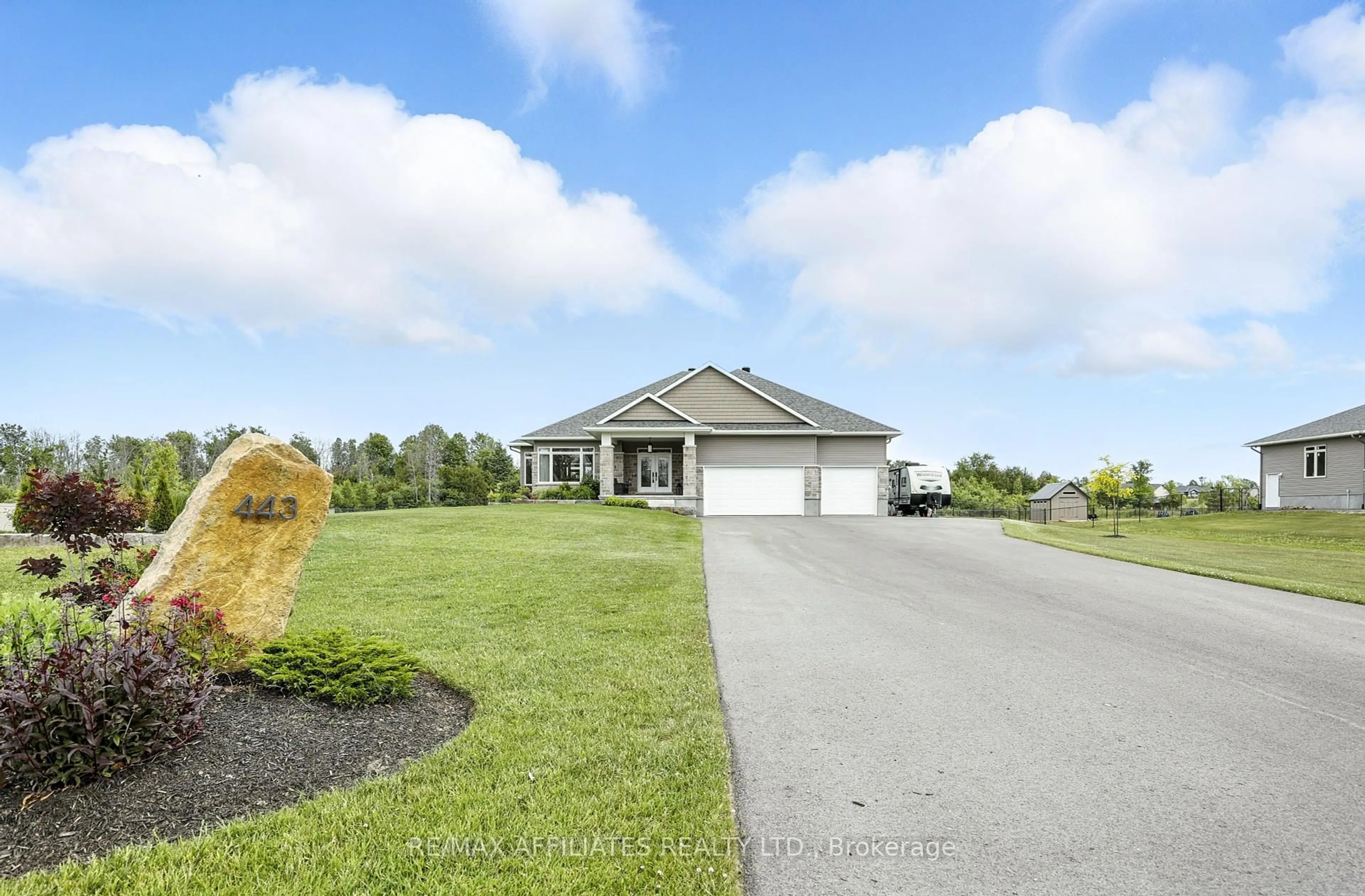A pic from outside/outdoor area/front of a property/back of a property/a pic from drone, water/lake/river/ocean view for 443 Ejs Lane, Smiths Falls Ontario K7A 4S7