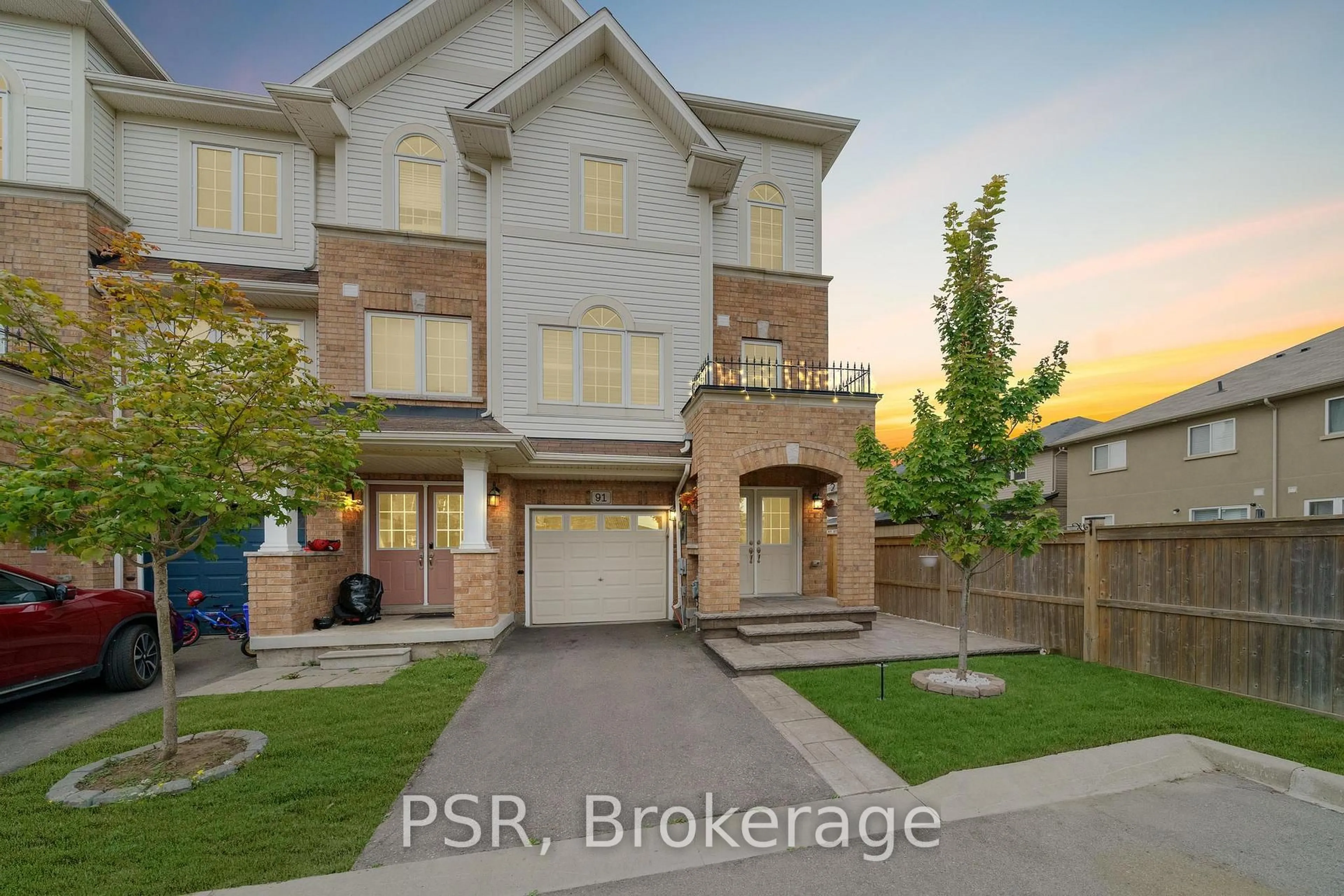 Home with brick exterior material, street for 91 Mayland Tr, Hamilton Ontario L8J 0G4