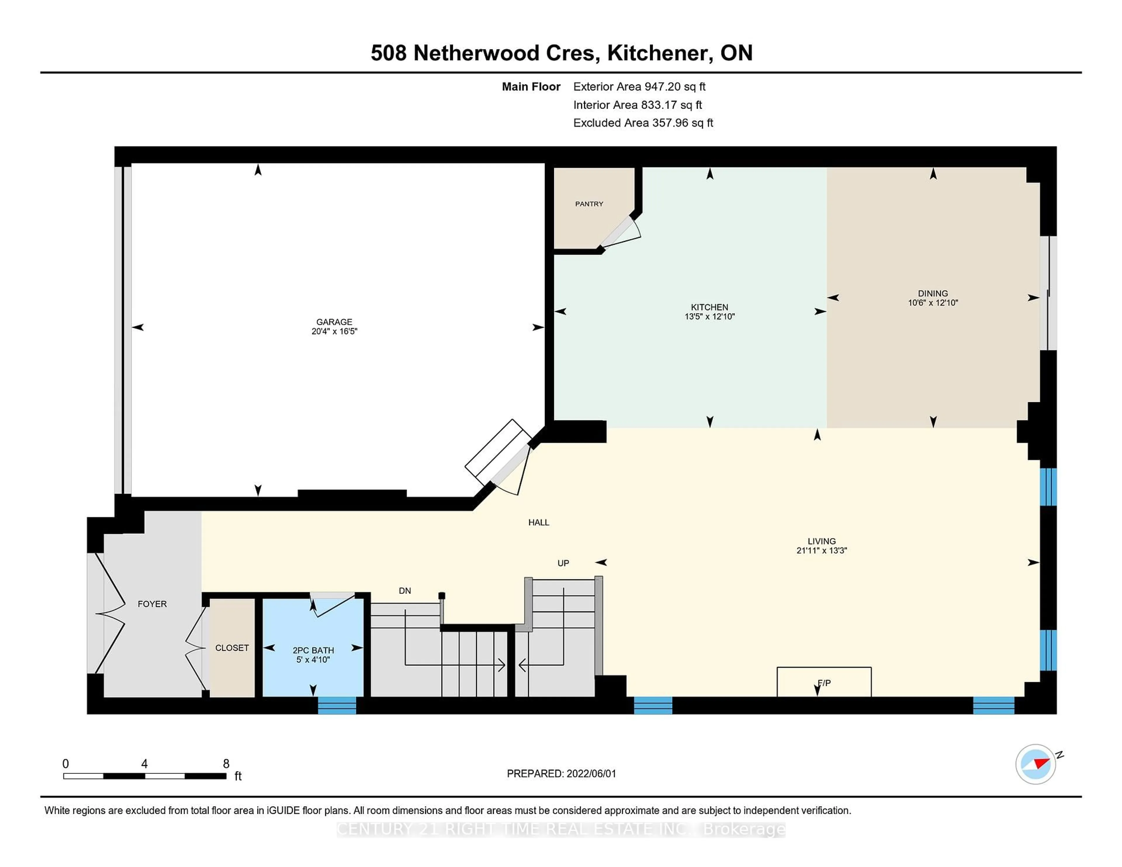 Floor plan for 508 Netherwood Cres, Kitchener Ontario N2P 0B6
