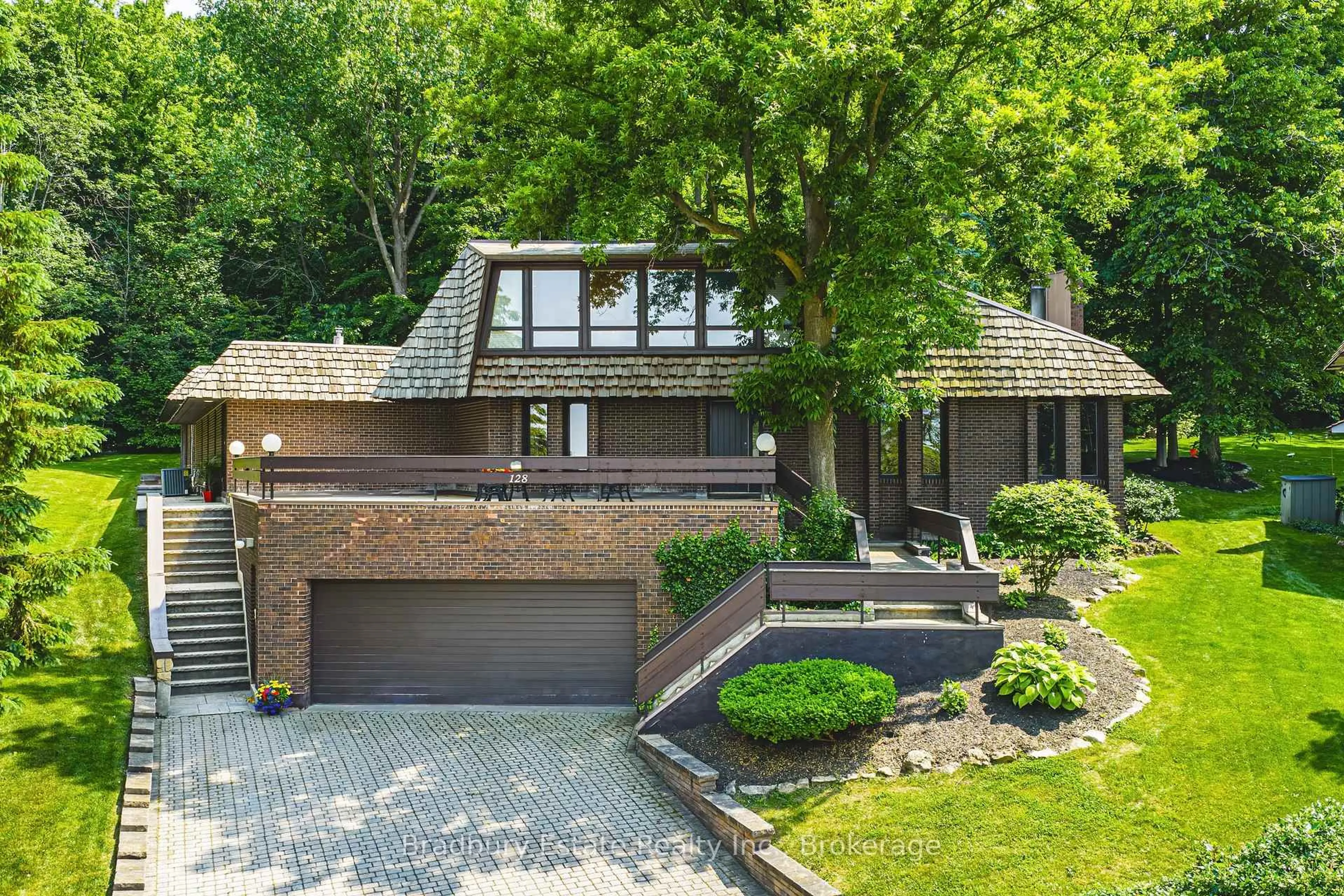 Home with brick exterior material, street for 128 Bunker Hill Dr, Hamilton Ontario L8K 5X5
