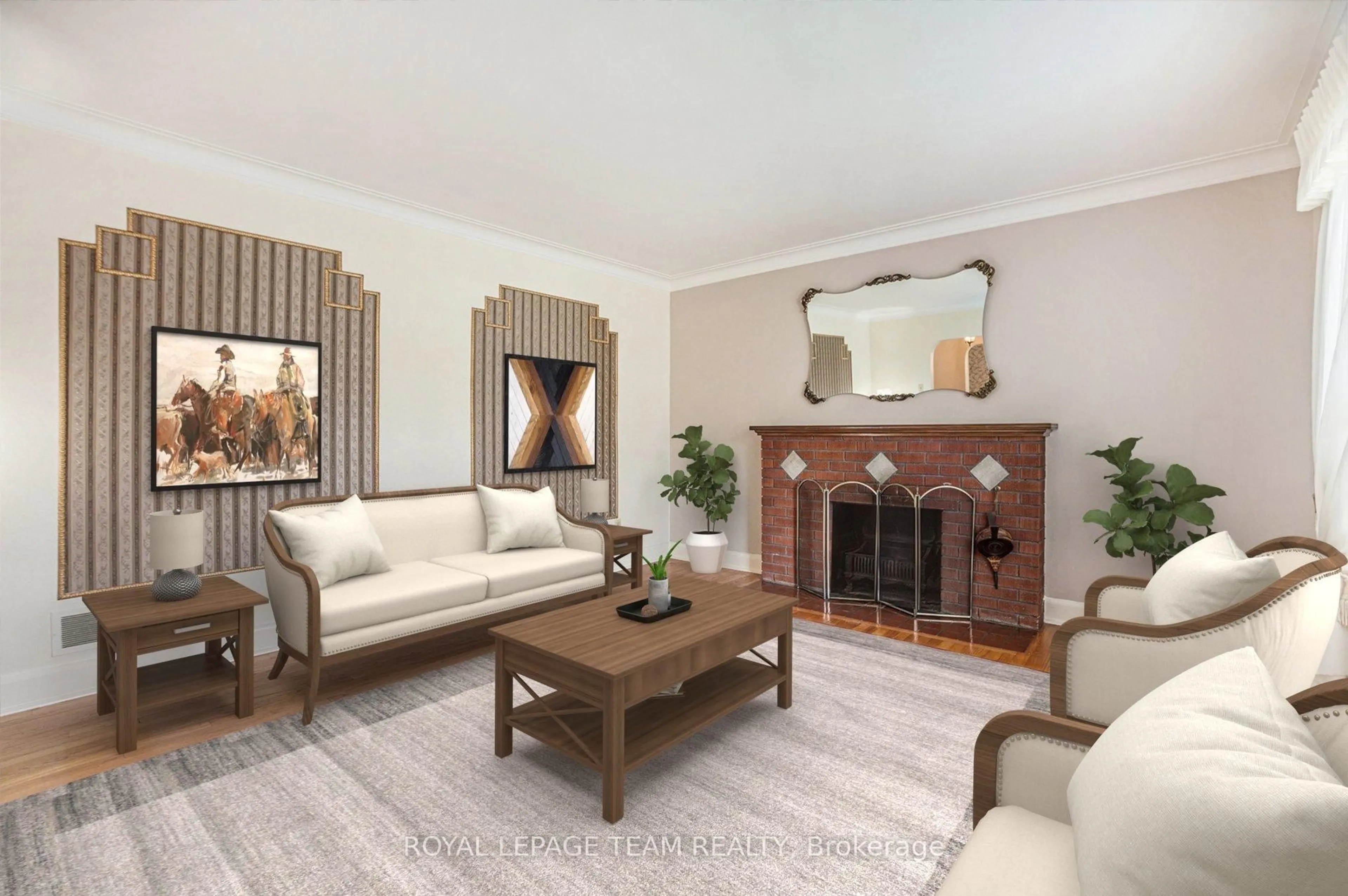 Living room with furniture, wood/laminate floor for 1500 Orchard Ave, Ottawa Ontario K1H 7C7