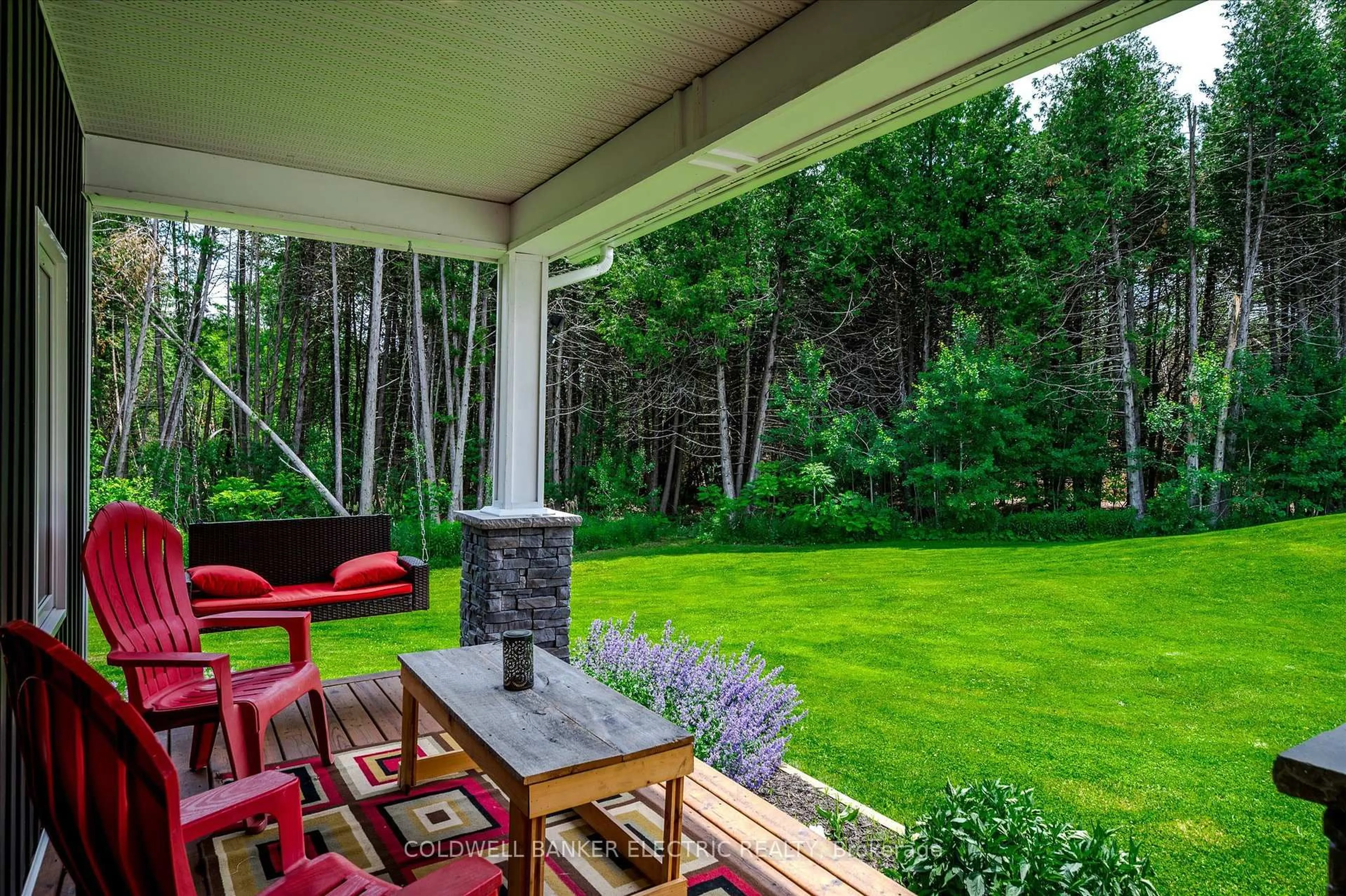 Patio, forest/trees view for 60 Ennis Rd, Selwyn Ontario K0L 1T0