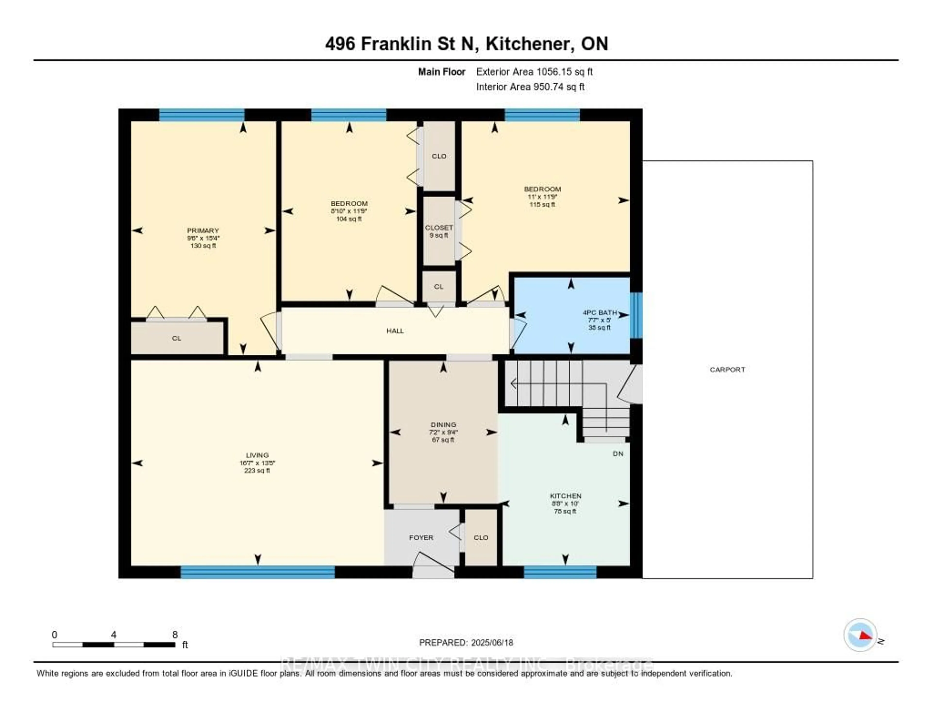 Floor plan for 496 Franklin St, Kitchener Ontario N2A 1Z4