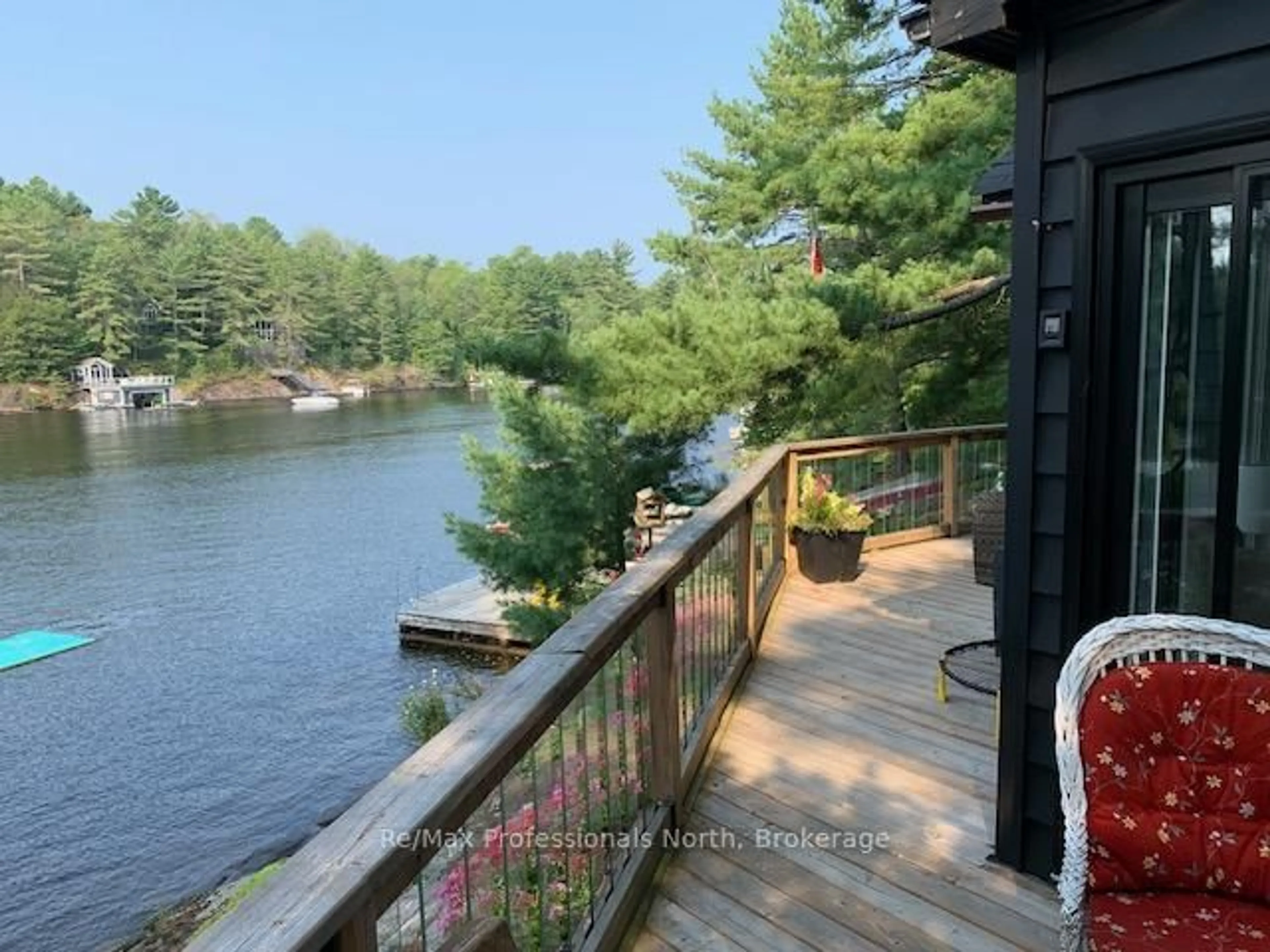 Patio, water/lake/river/ocean view for 61 Island 26LM Island, Gravenhurst Ontario P1P 1R2