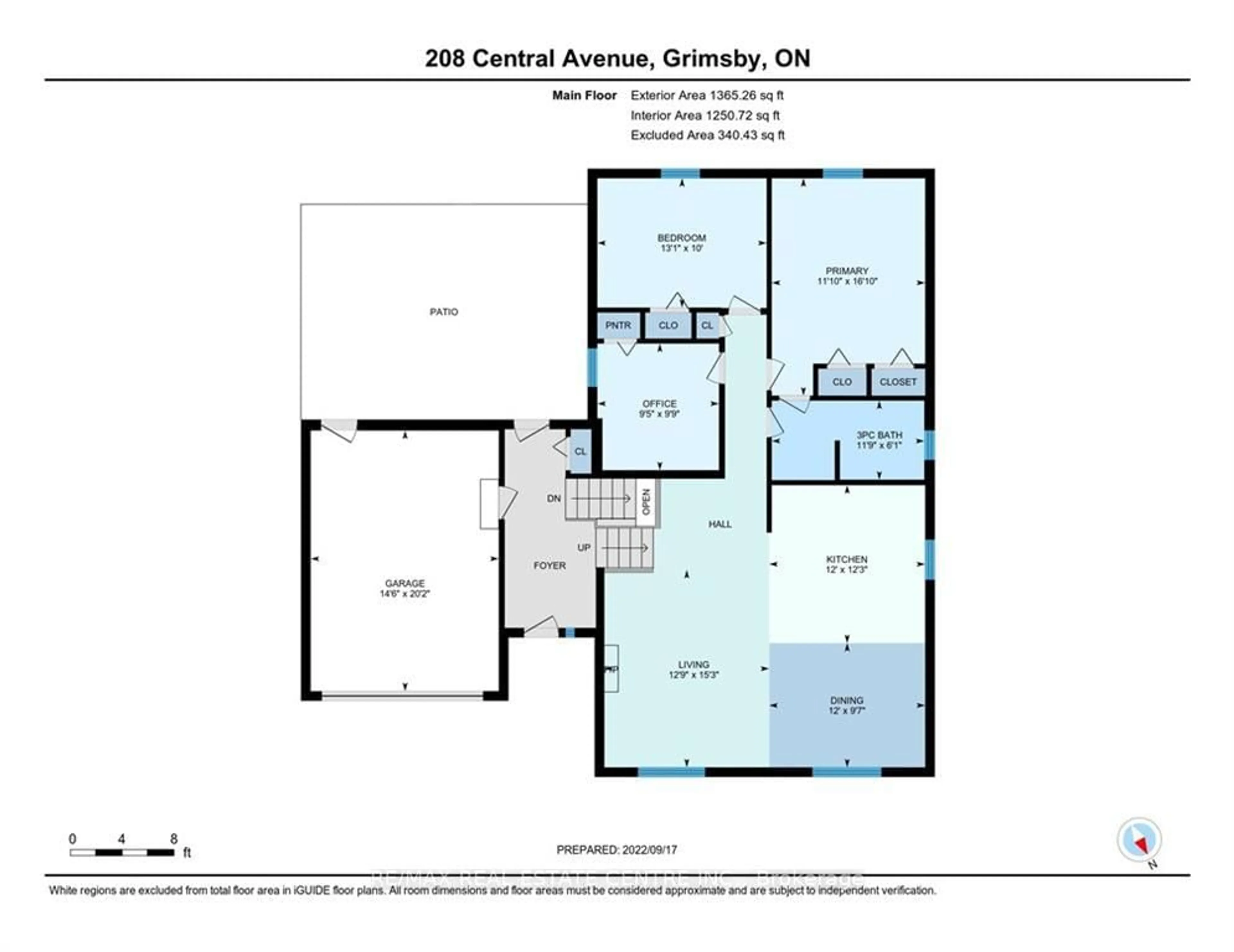 Floor plan for 208 Central Ave, Grimsby Ontario L3M 1X9