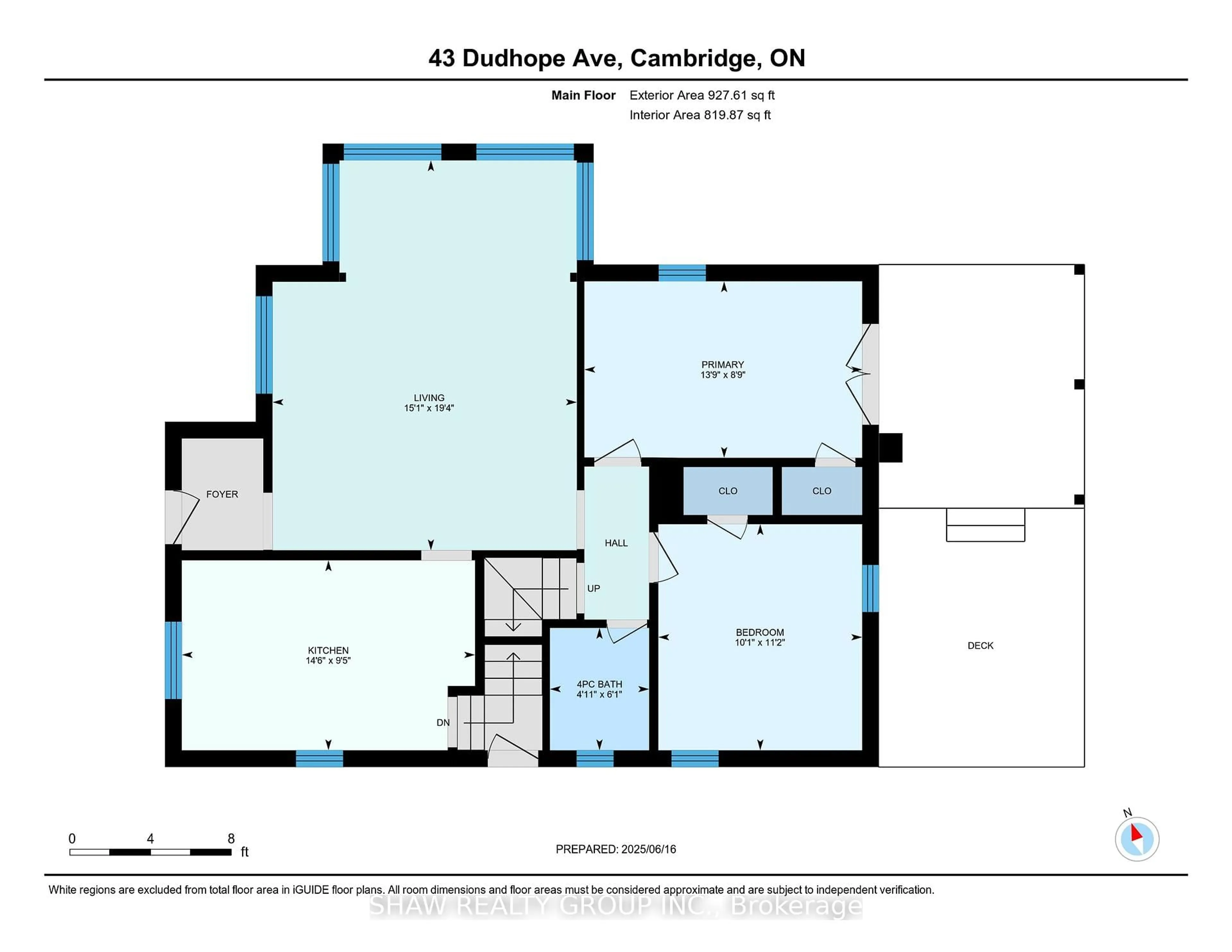 Floor plan for 43 Dudhope Ave, Cambridge Ontario N1R 4T4