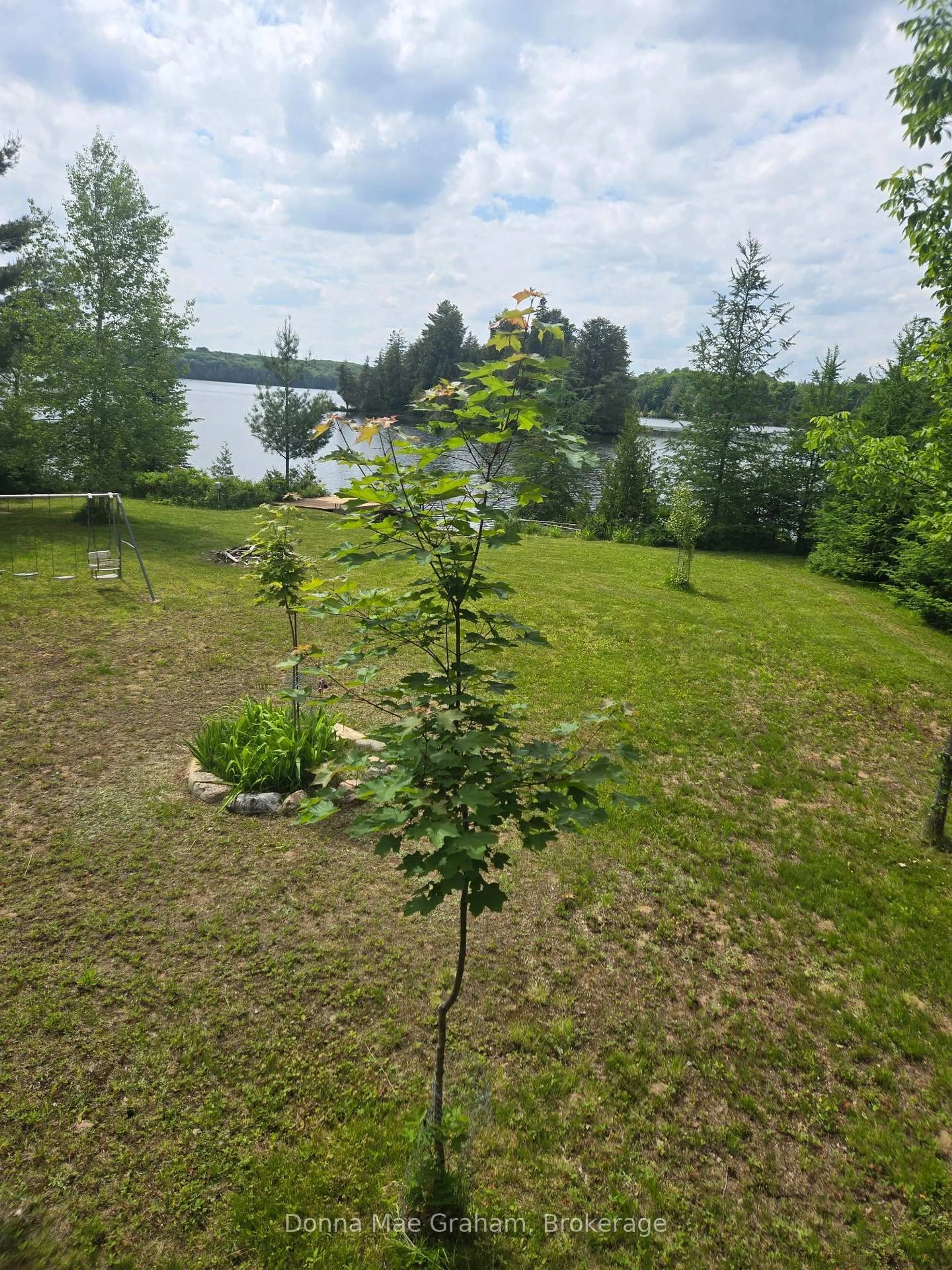 A pic from outside/outdoor area/front of a property/back of a property/a pic from drone, water/lake/river/ocean view for 1020 Granite Lane, Highlands East Ontario K0M 1R0