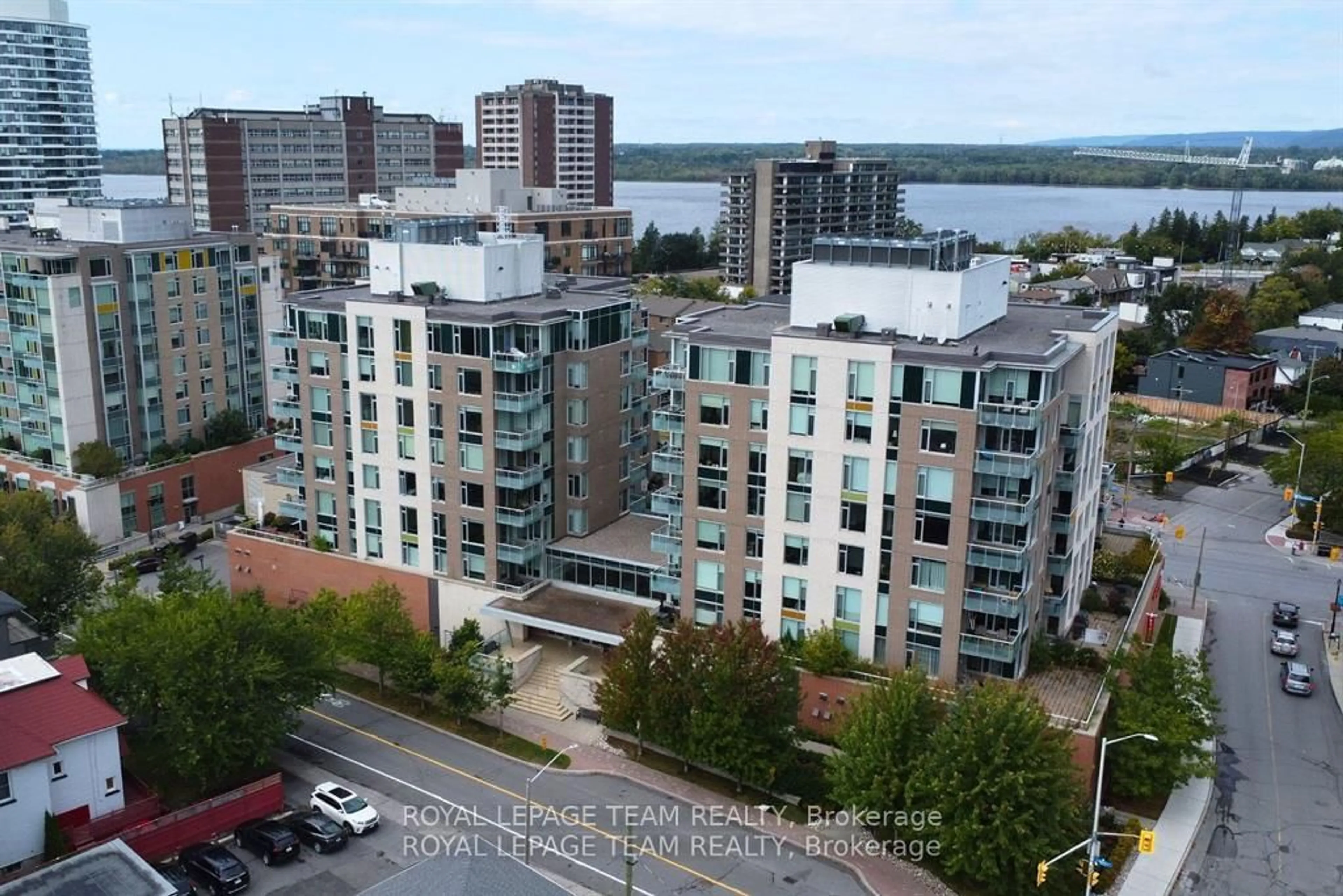 A pic from outside/outdoor area/front of a property/back of a property/a pic from drone, city buildings view from balcony for 575 Byron Ave #413, Ottawa Ontario K2A 1R7