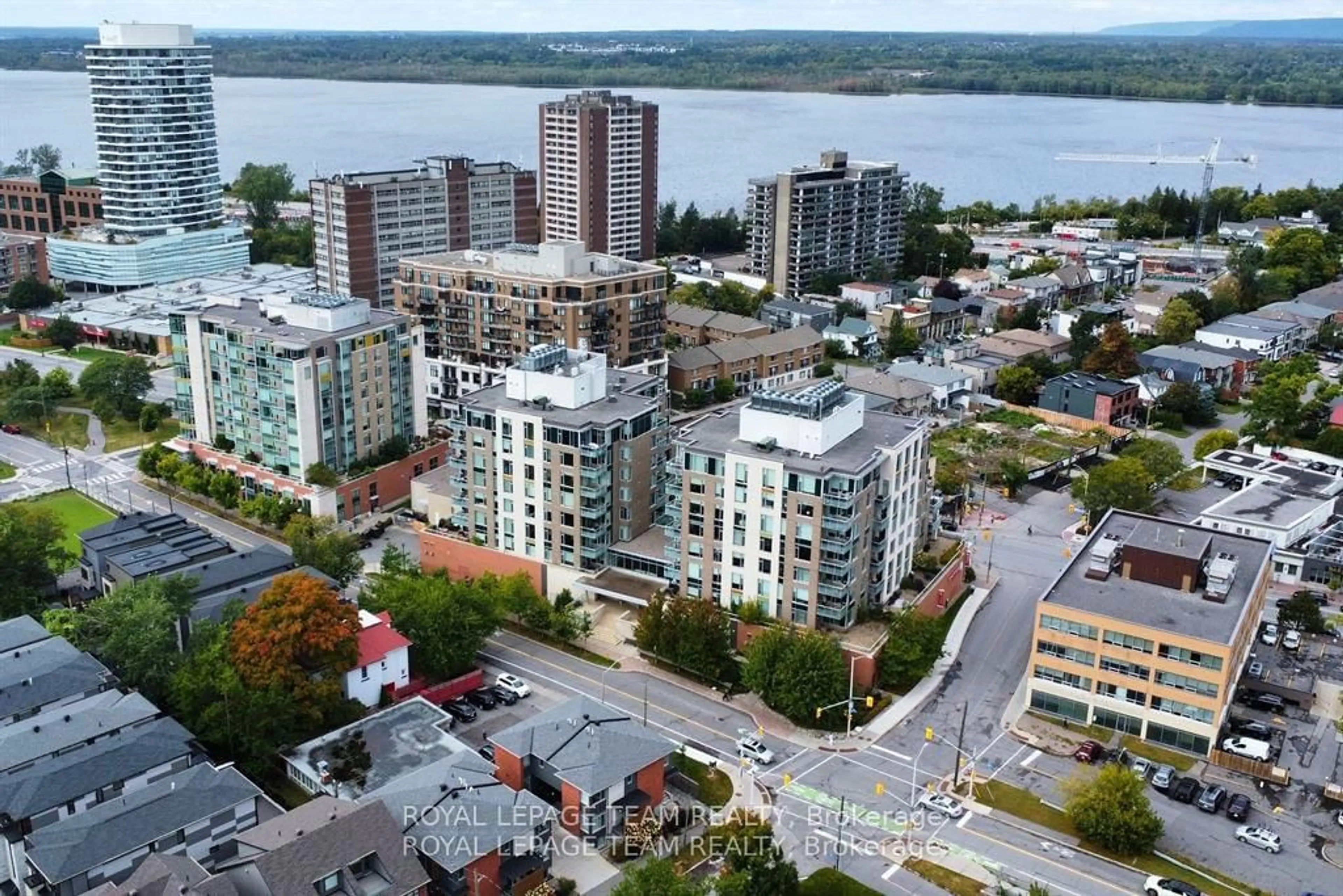 A pic from outside/outdoor area/front of a property/back of a property/a pic from drone, city buildings view from balcony for 575 Byron Ave #413, Ottawa Ontario K2A 1R7