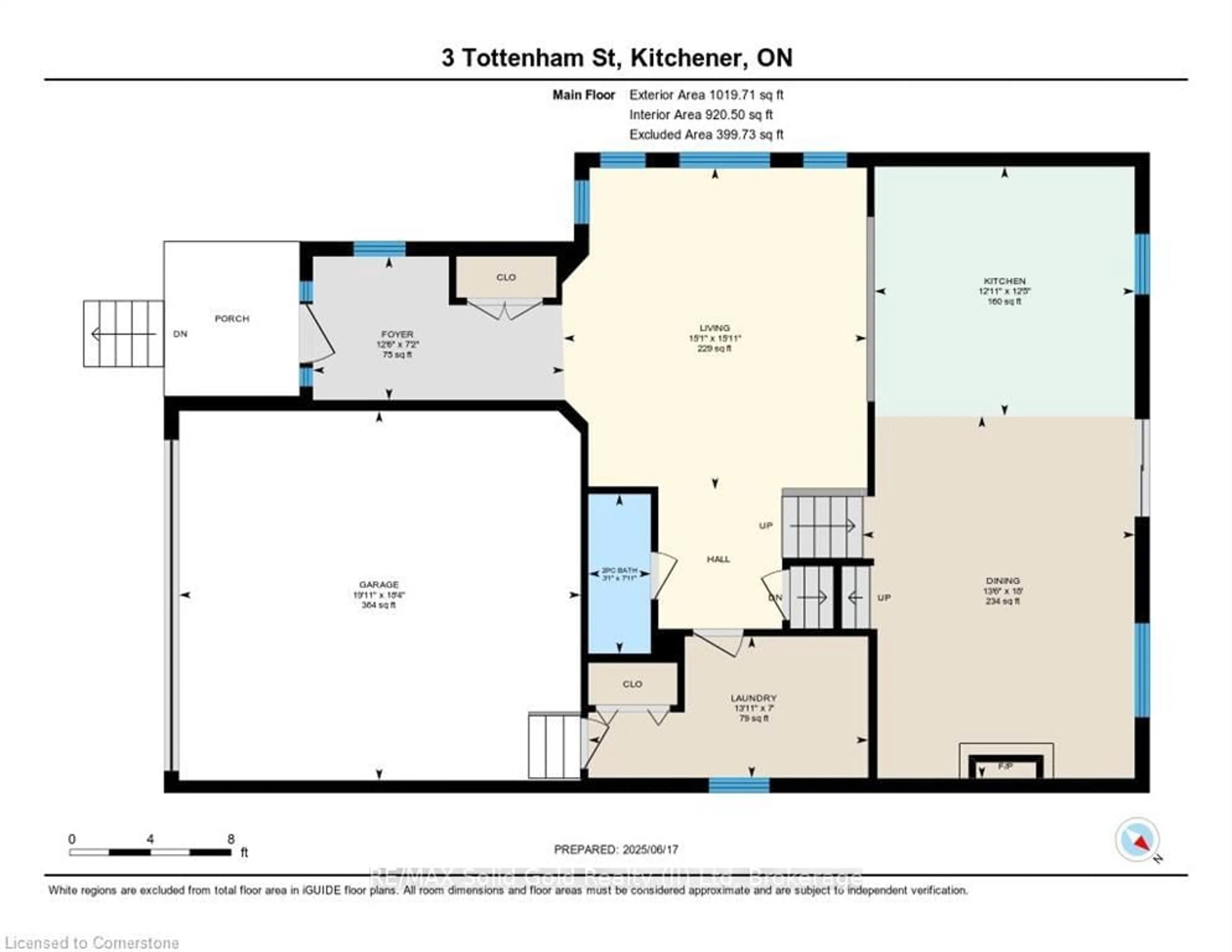 Floor plan for 3 Tottenham St, Kitchener Ontario N2R 1V8