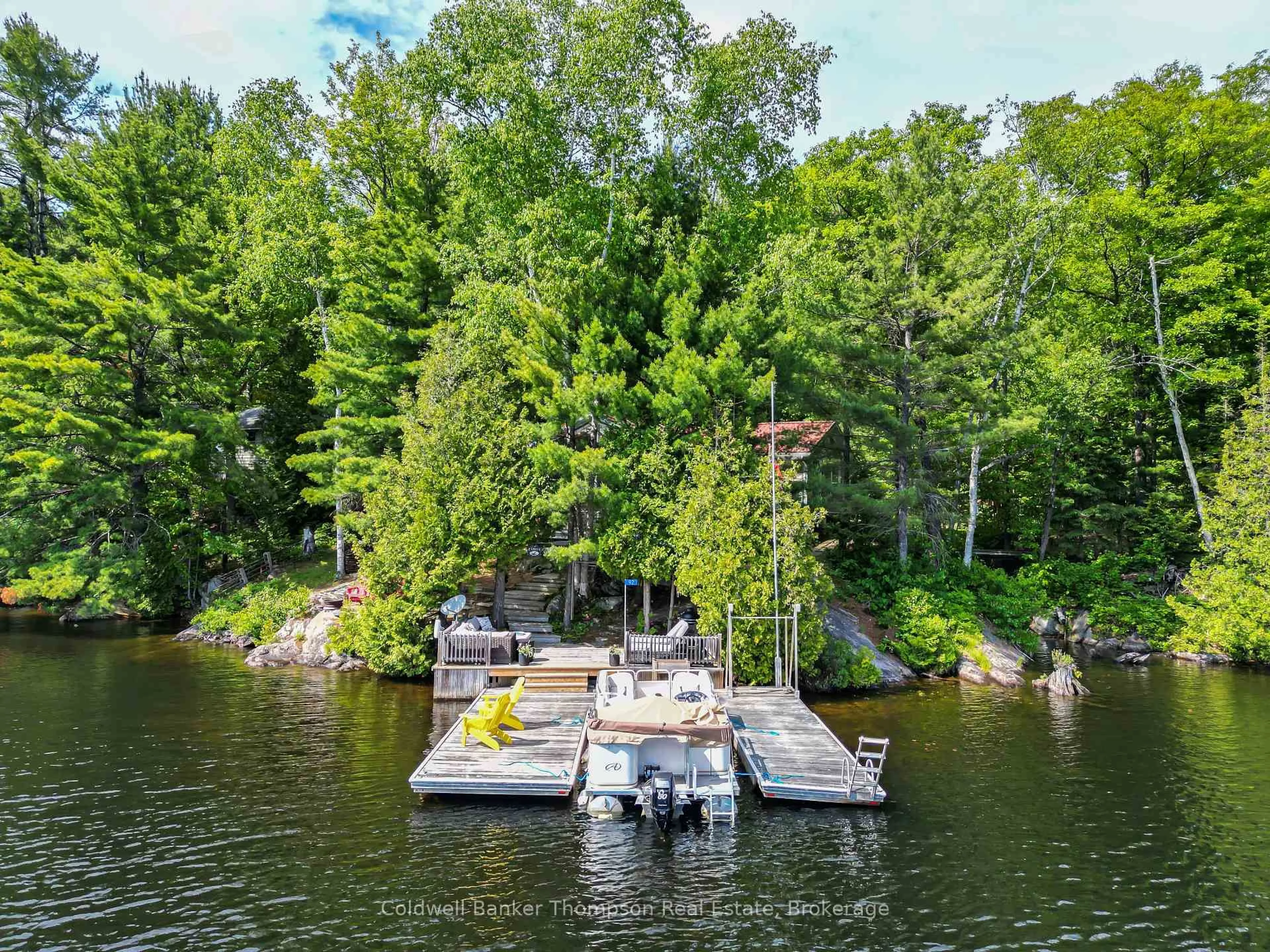 A pic from outside/outdoor area/front of a property/back of a property/a pic from drone, water/lake/river/ocean view for 92 RAVEN LAKE, Lake of Bays Ontario P0A 1E0