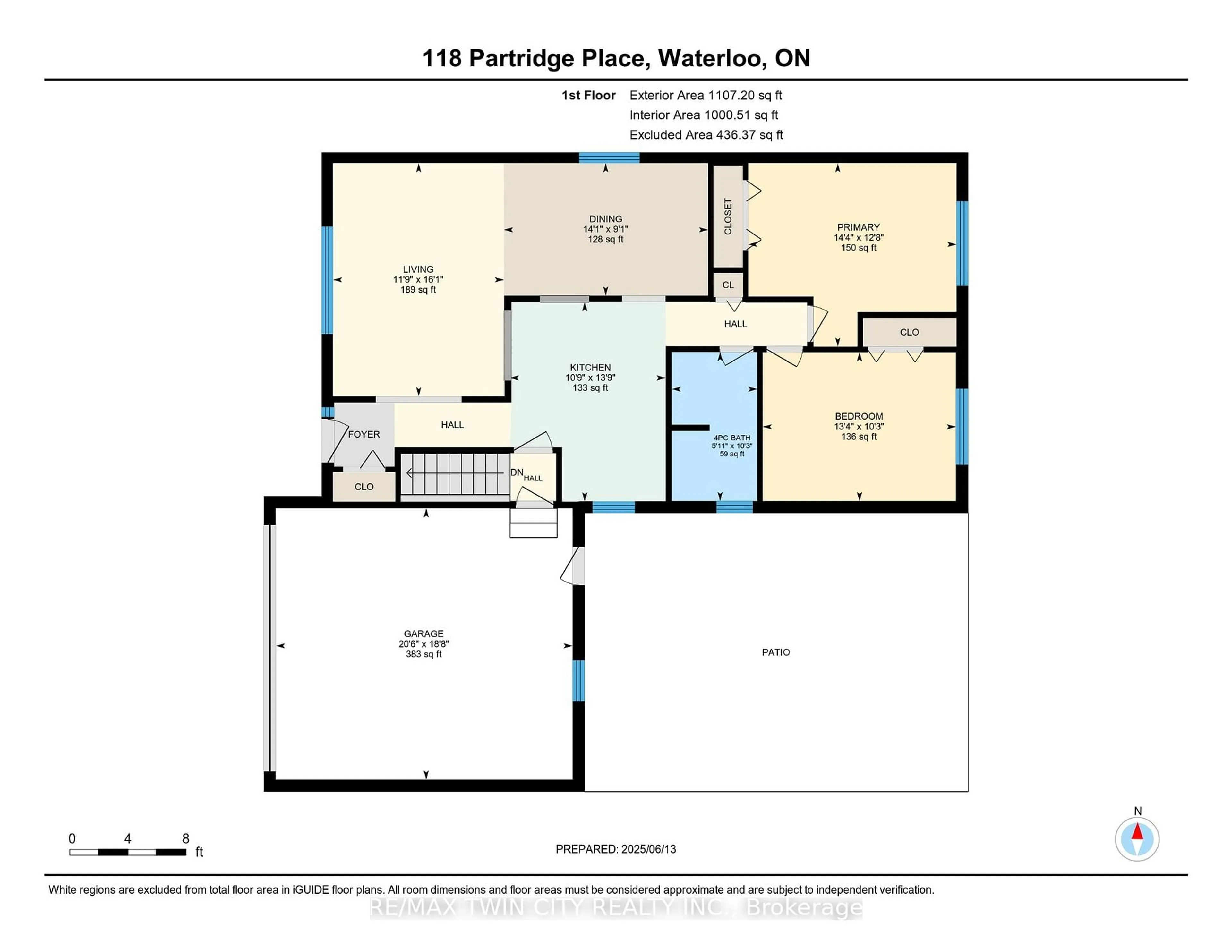 Floor plan for 118 Partridge Pl, Waterloo Ontario N2V 1S6