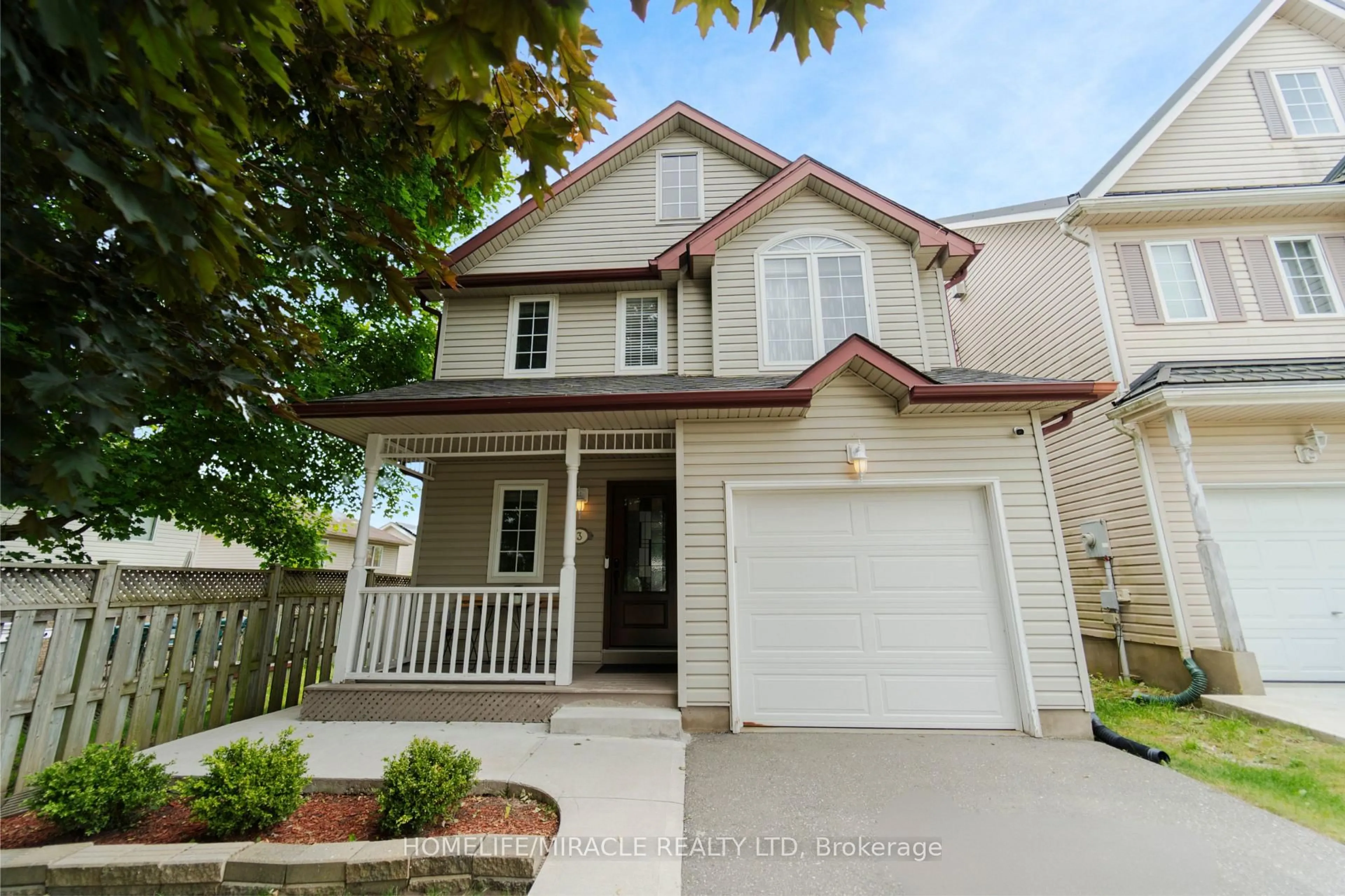 Home with vinyl exterior material, street for 3 Marcy Cres, Cambridge Ontario N3C 4H5