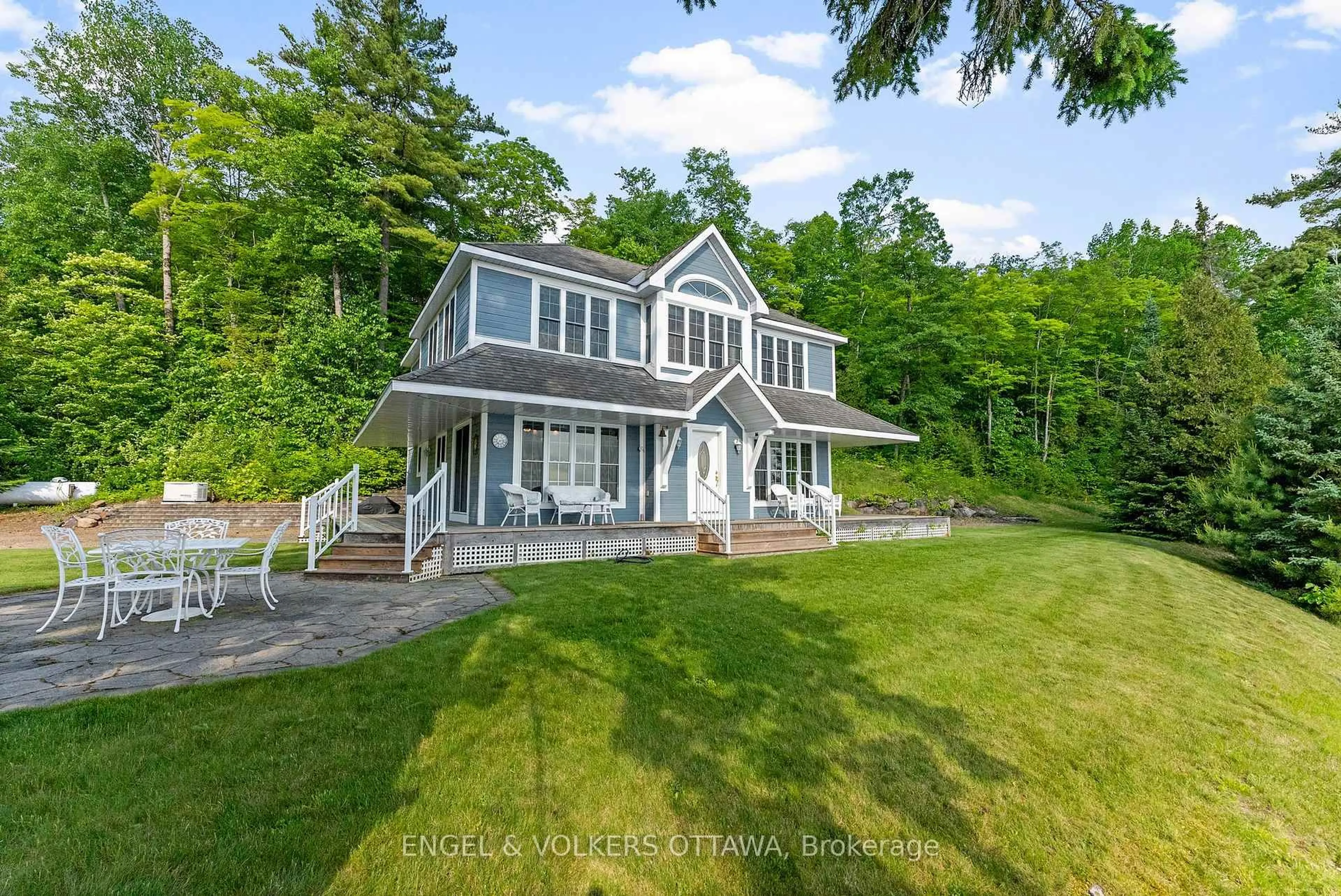 A pic from outside/outdoor area/front of a property/back of a property/a pic from drone, water/lake/river/ocean view for 541 Morglan Lane, Calabogie Ontario K0J 1H0