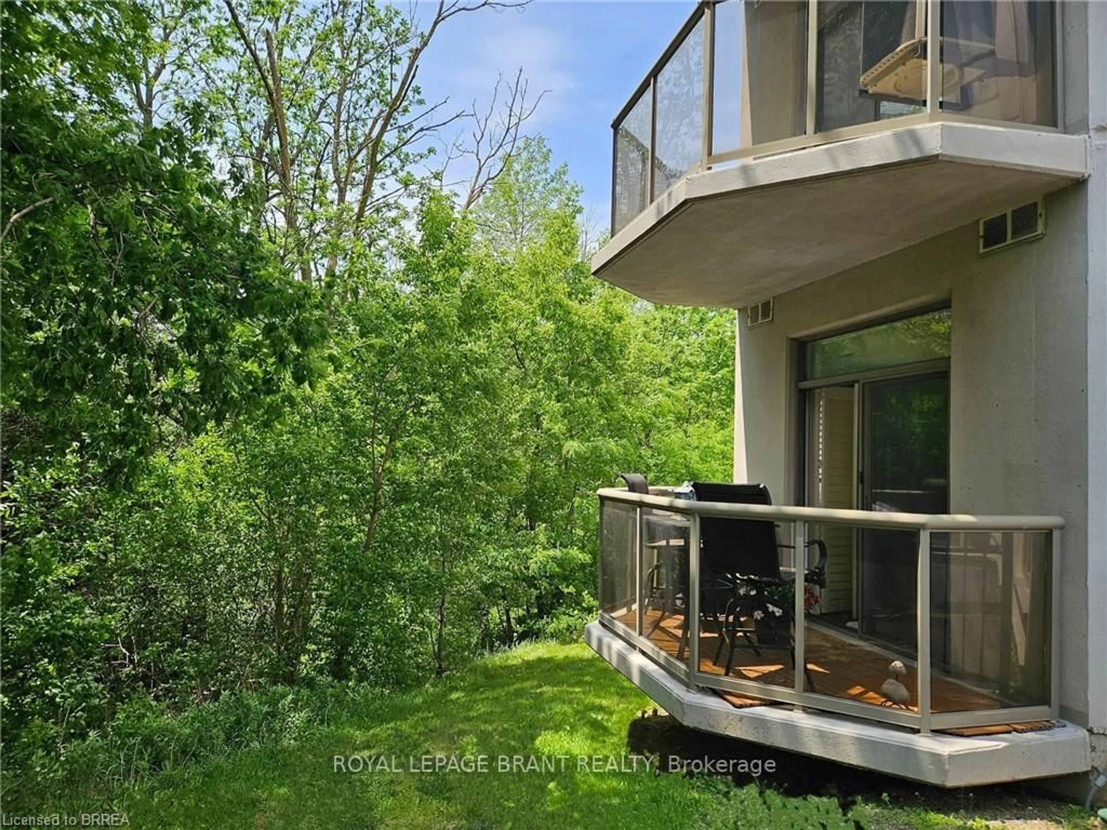 Balcony in the apartment, forest/trees view for 255 Keats Way #104, Waterloo Ontario N2L 6N6