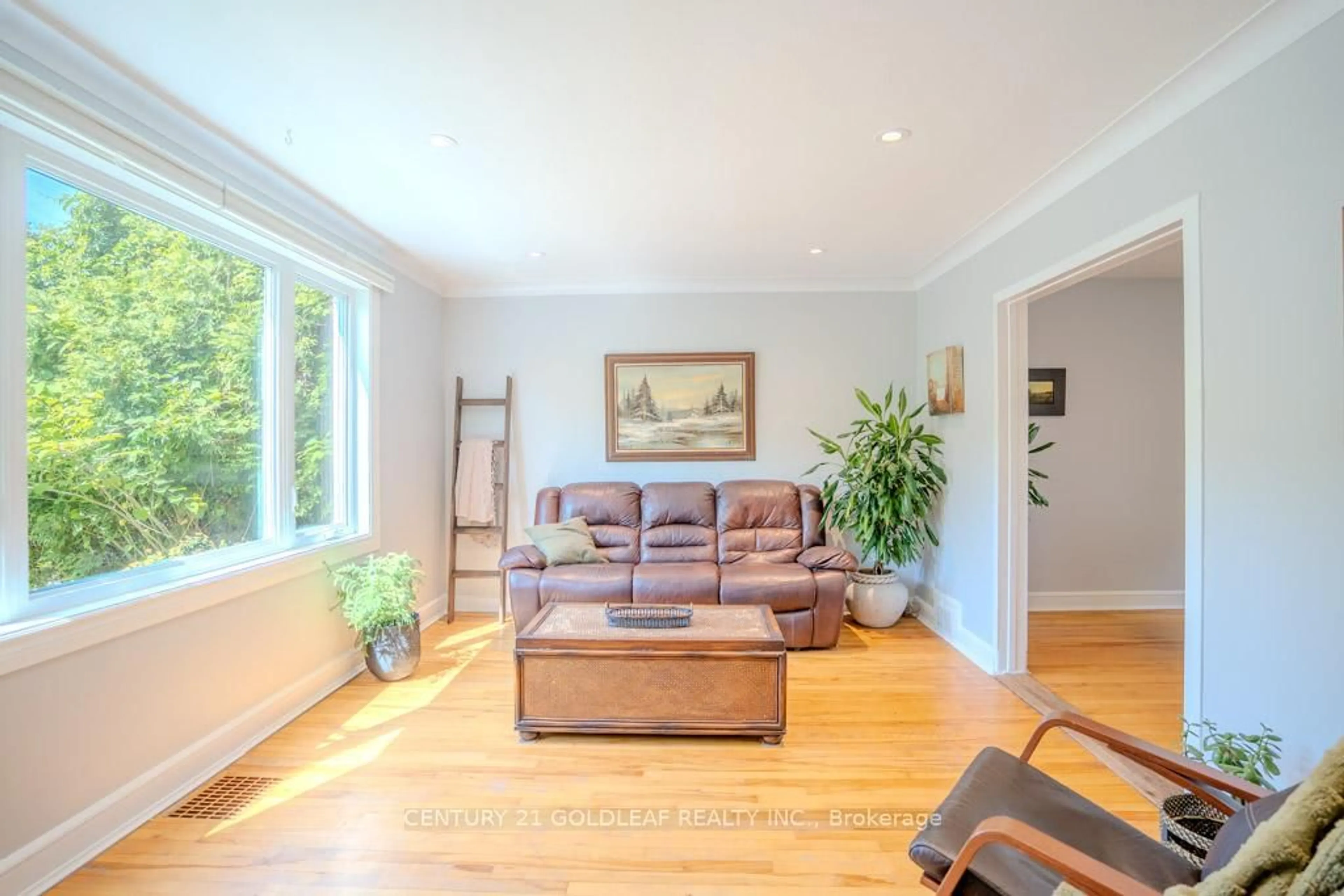 Living room with furniture, wood/laminate floor for 9 Queen Mary St, Ottawa Ontario K1K 1Y1