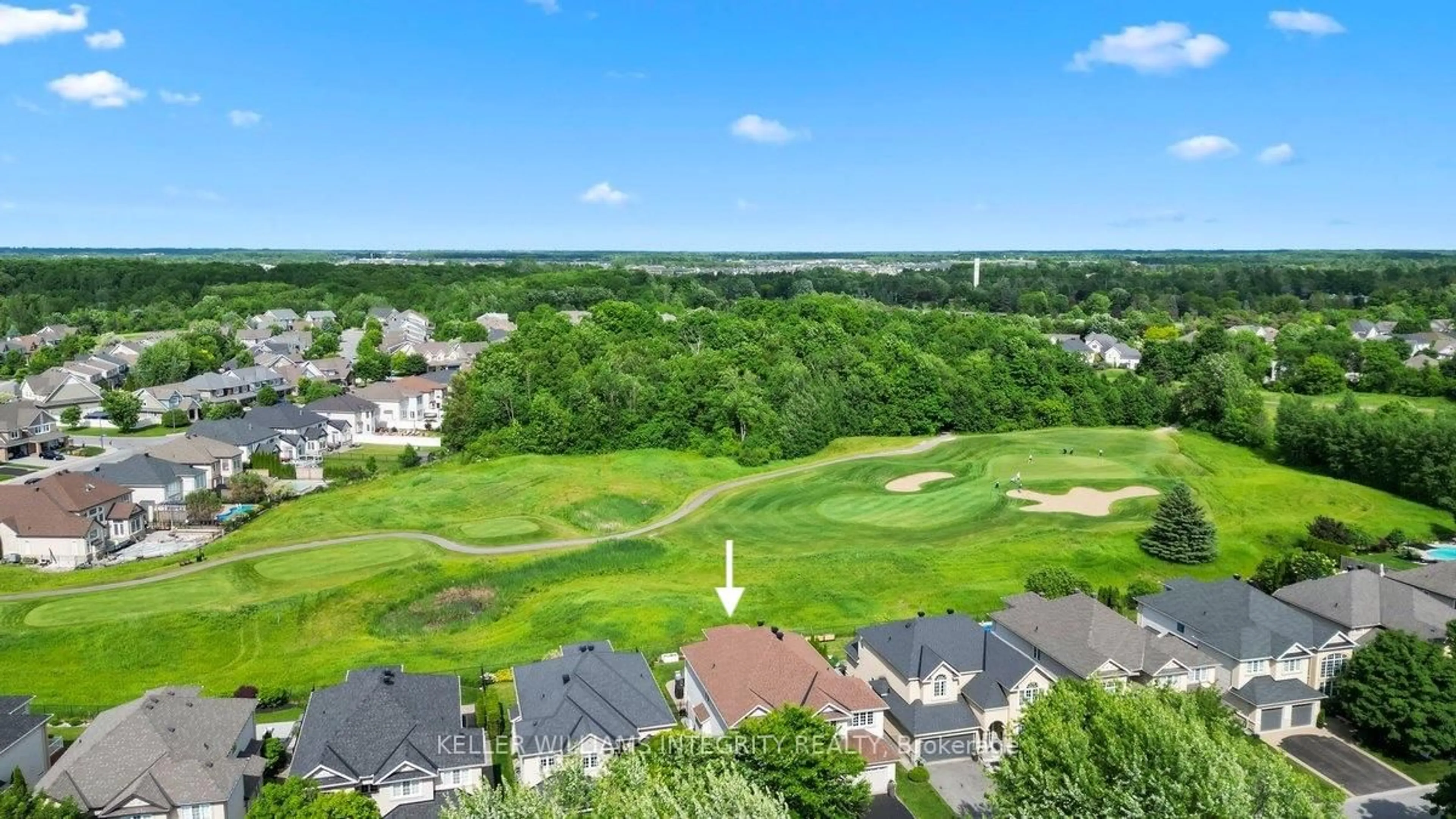 A pic from outside/outdoor area/front of a property/back of a property/a pic from drone, water/lake/river/ocean view for 16 Blackshire Circ, Ottawa Ontario K2J 5L8