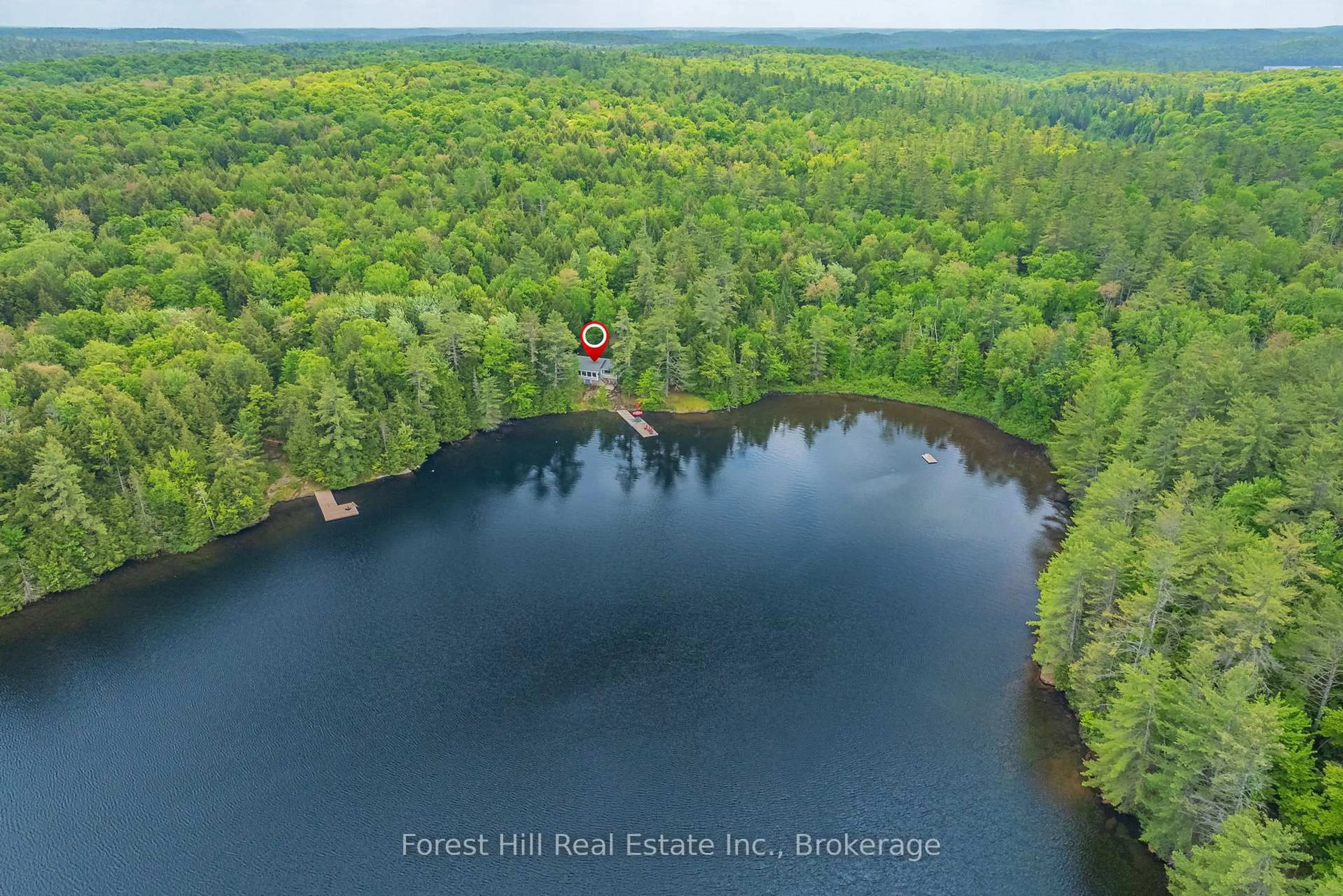 A pic from outside/outdoor area/front of a property/back of a property/a pic from drone, water/lake/river/ocean view for 1274 Shoe Lake Rd, Lake of Bays Ontario P0A 1E0