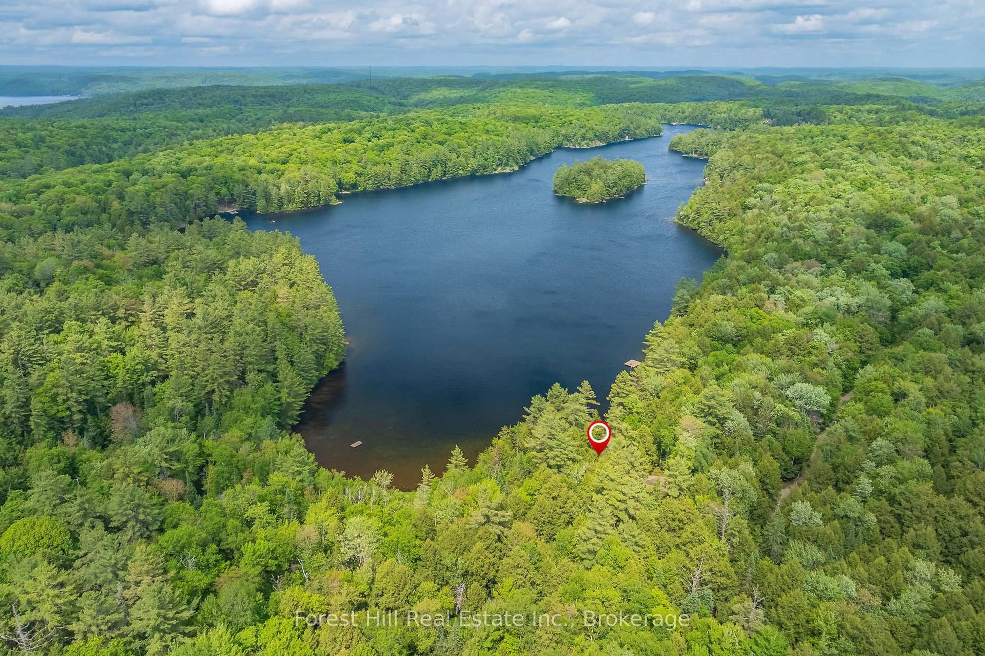 A pic from outside/outdoor area/front of a property/back of a property/a pic from drone, water/lake/river/ocean view for 1274 Shoe Lake Rd, Lake of Bays Ontario P0A 1E0
