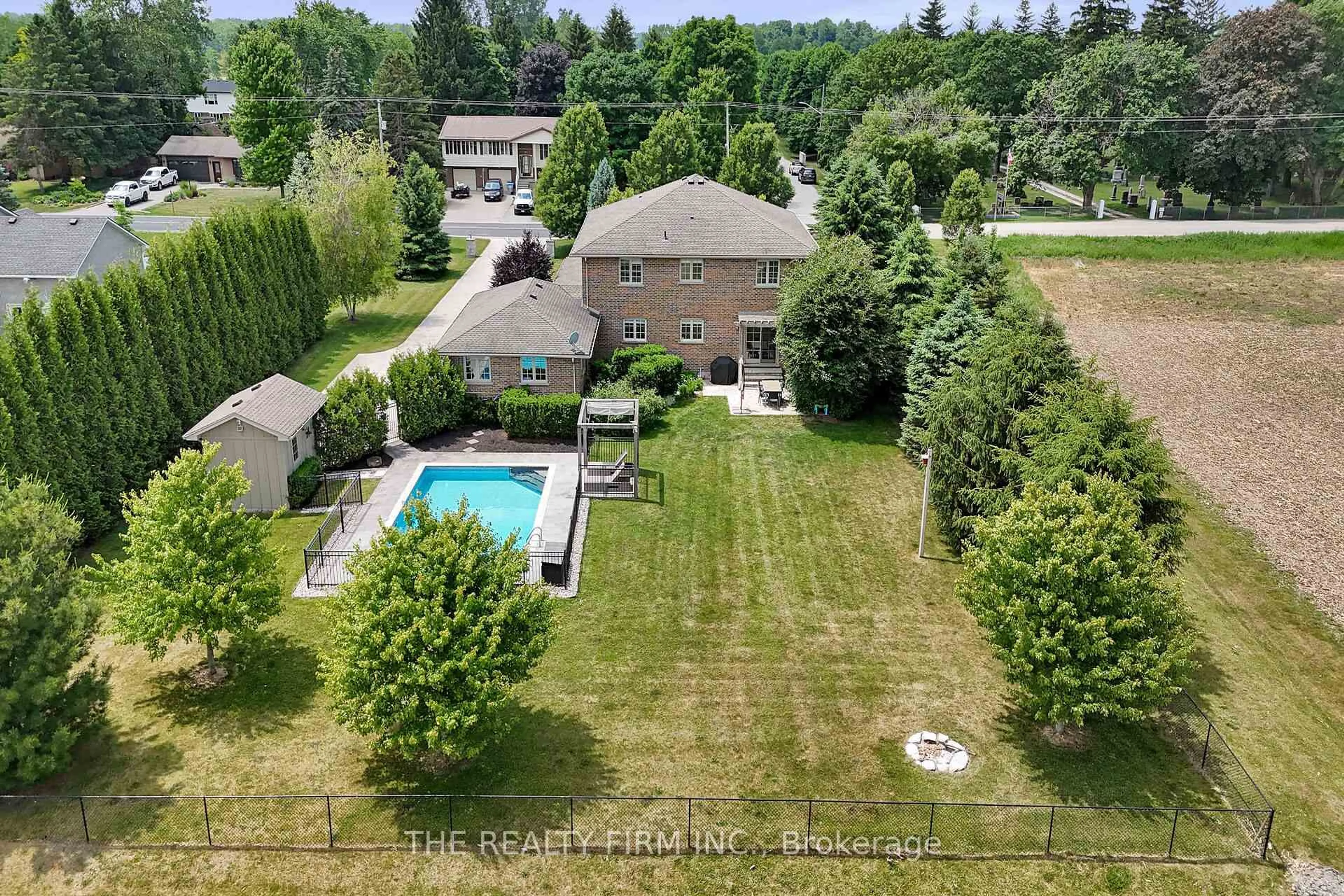 A pic from outside/outdoor area/front of a property/back of a property/a pic from drone, water/lake/river/ocean view for 24482 Poplar Hill Rd, Middlesex Centre Ontario N0M 2A0