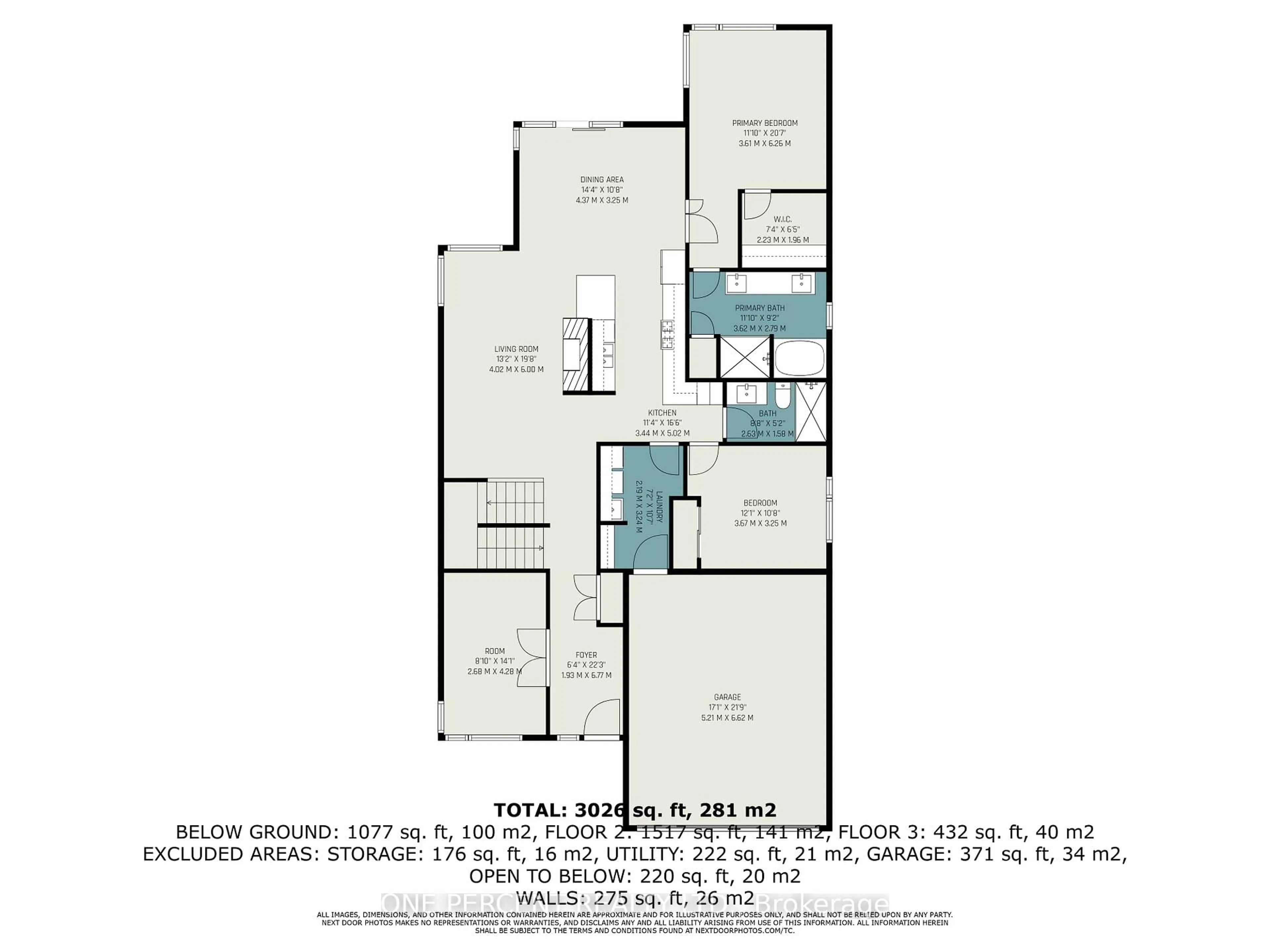 Floor plan for 123 Pathfinder Way, Ottawa Ontario K1X 0C9