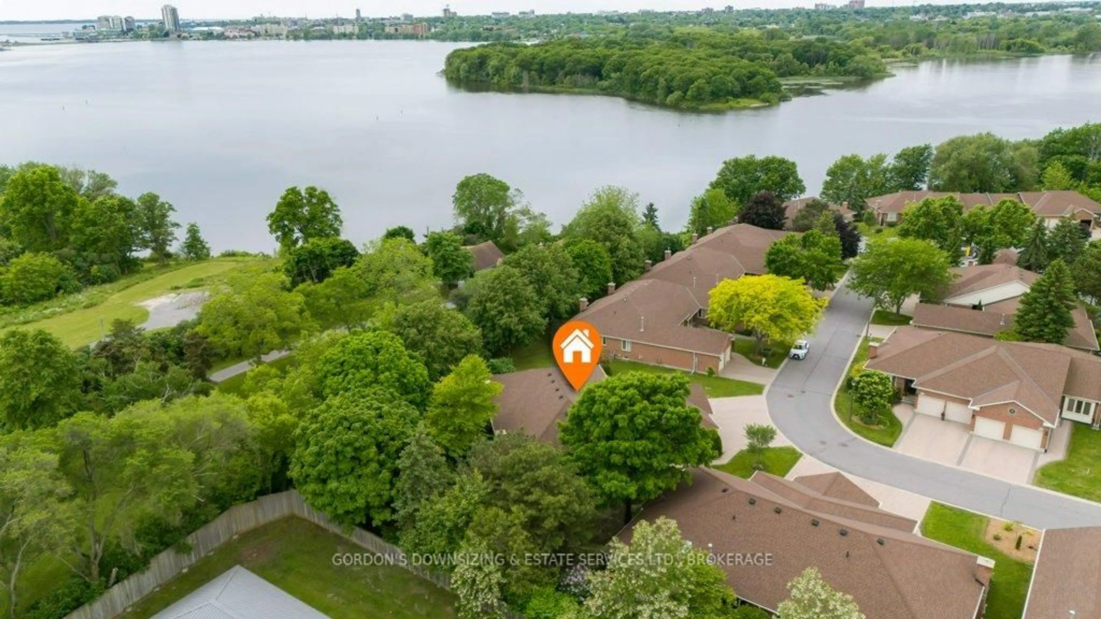 A pic from outside/outdoor area/front of a property/back of a property/a pic from drone, water/lake/river/ocean view for 100 Medley Crt #28, Kingston Ontario K7K 6X1