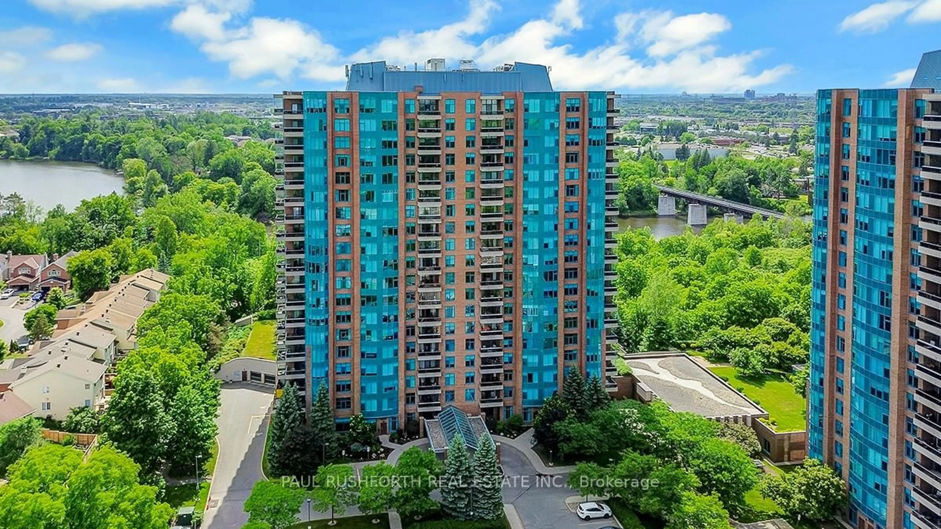 A pic from outside/outdoor area/front of a property/back of a property/a pic from drone, city buildings view from balcony for 3590 Rivergate Way #708, Ottawa Ontario K1V 1V6