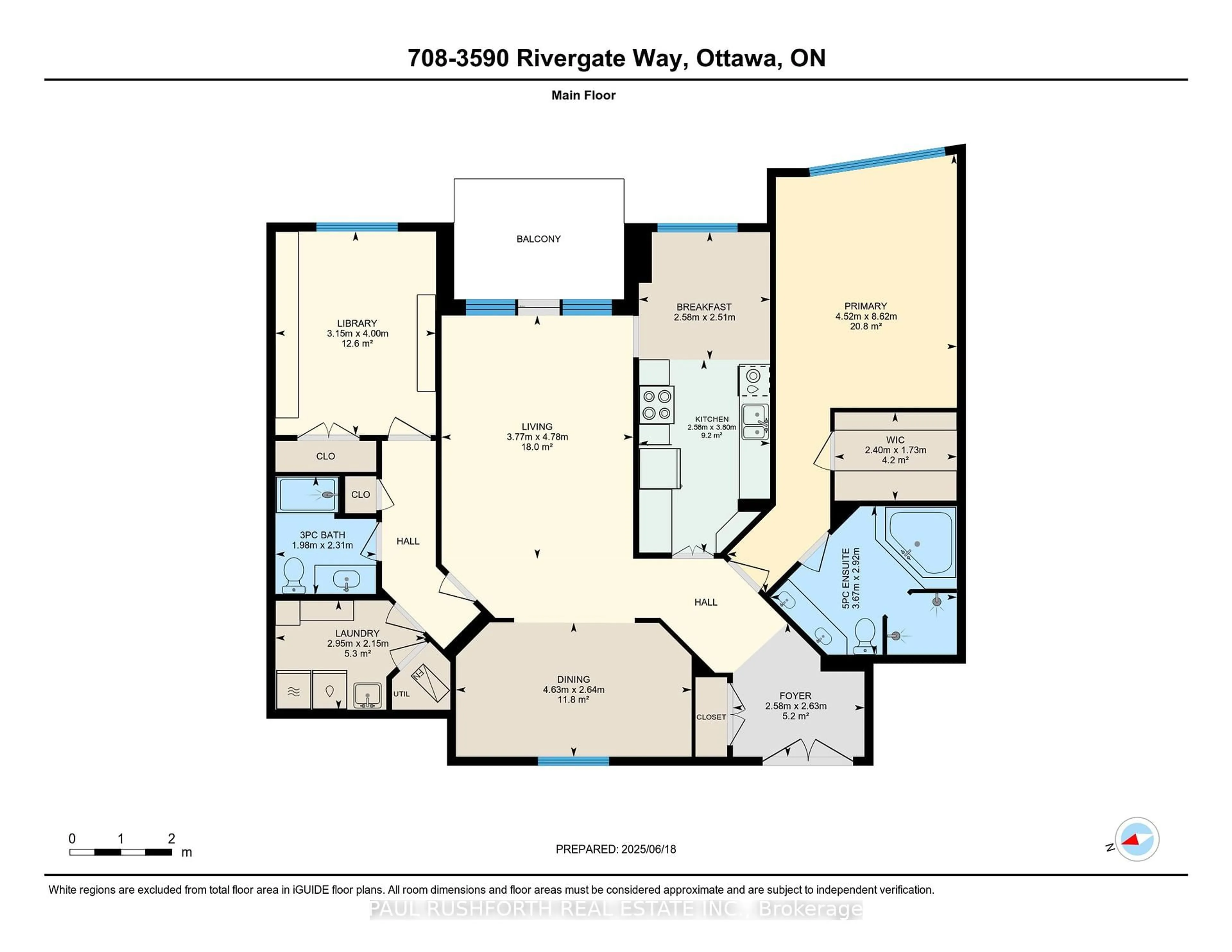 Floor plan for 3590 Rivergate Way #708, Ottawa Ontario K1V 1V6
