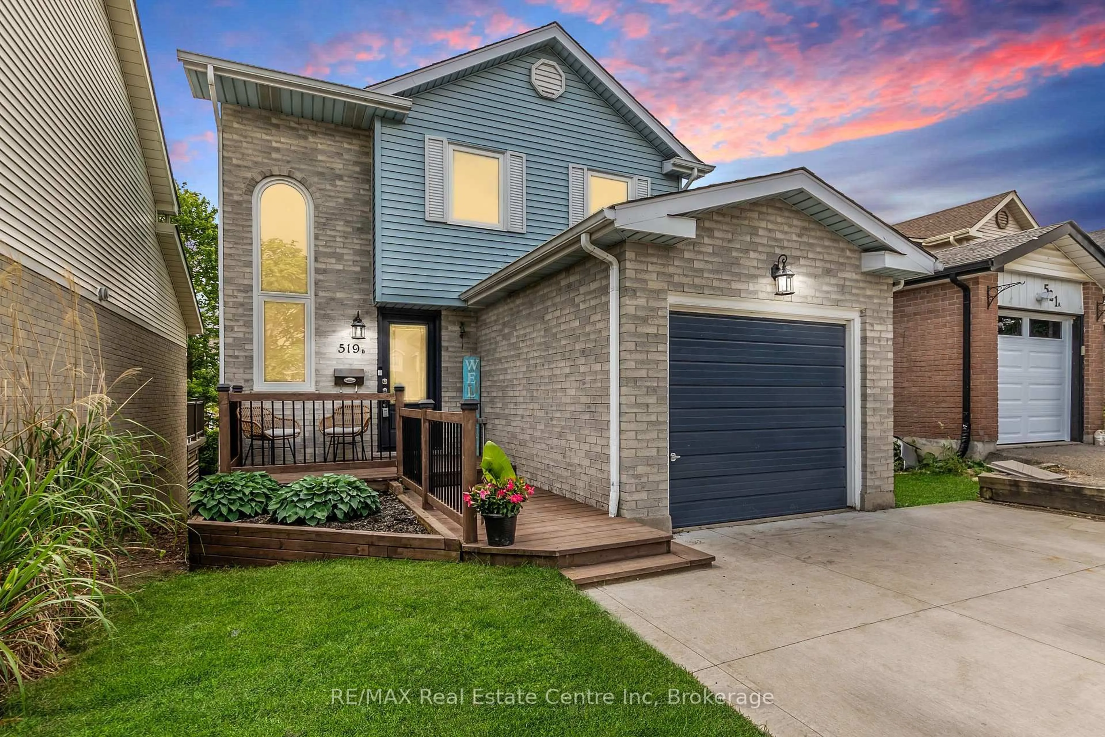 Home with brick exterior material, street for 519B Rosemeadow Cres, Waterloo Ontario N2T 2A5