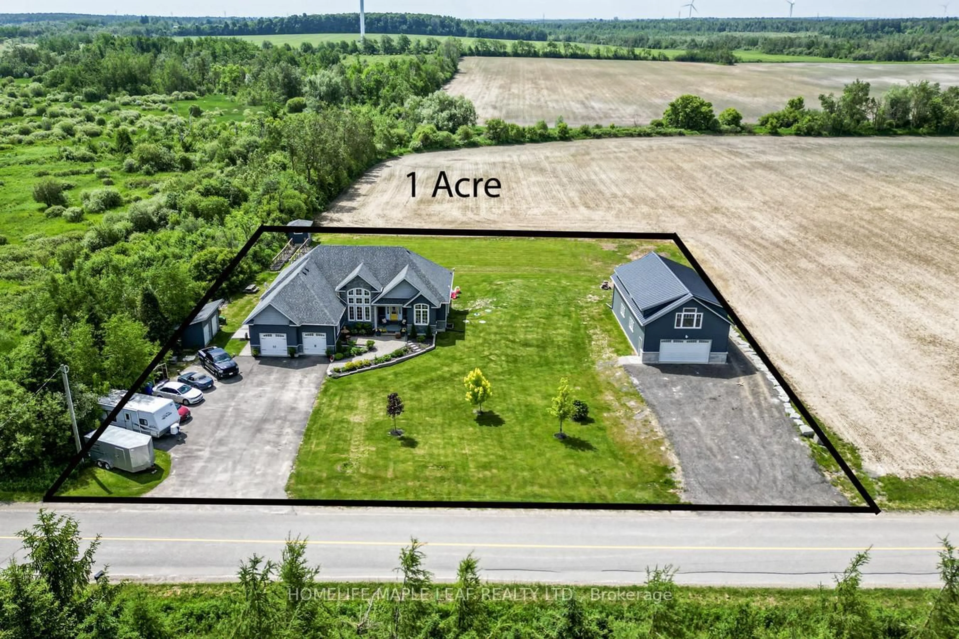 A pic from outside/outdoor area/front of a property/back of a property/a pic from drone, unknown for 383066 20 Sdrd, Amaranth Ontario L9W 3W6