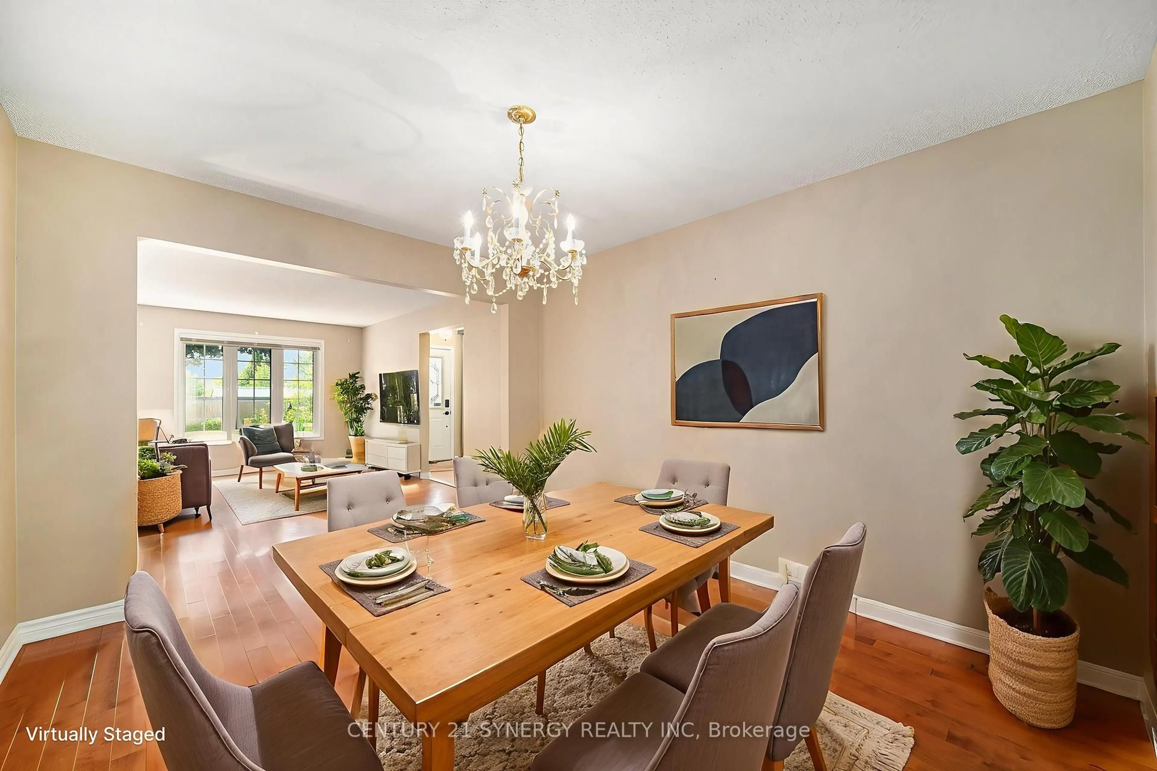 Dining room, wood/laminate floor for 92 Nestow Dr, Ottawa Ontario K2G 4L8