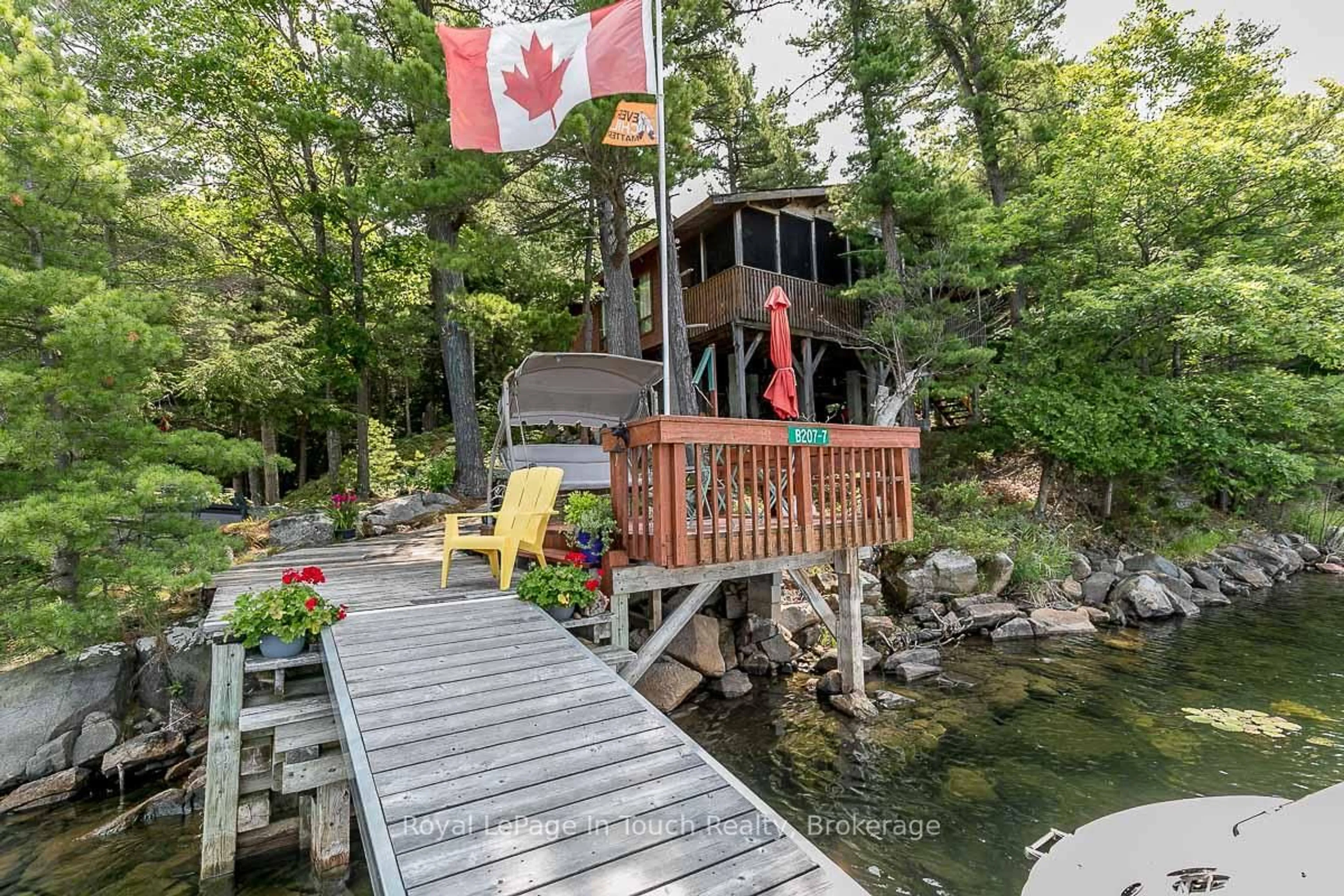 Patio, water/lake/river/ocean view for B207-7 WAHSOUNE Island, The Archipelago Ontario P2A 1T4