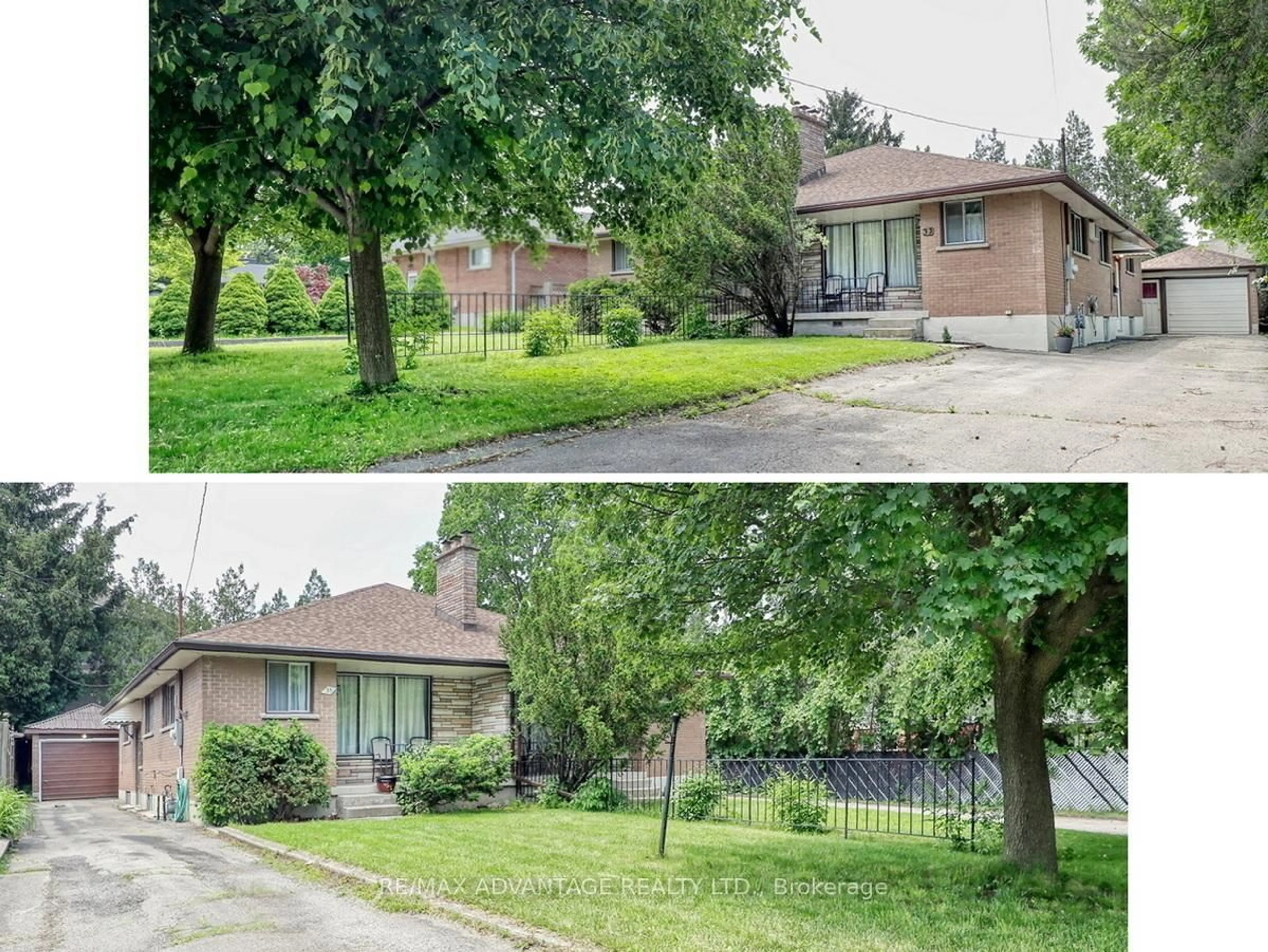 A pic from outside/outdoor area/front of a property/back of a property/a pic from drone, street for 33-35 Adare Cres, London South Ontario N6C 2S7