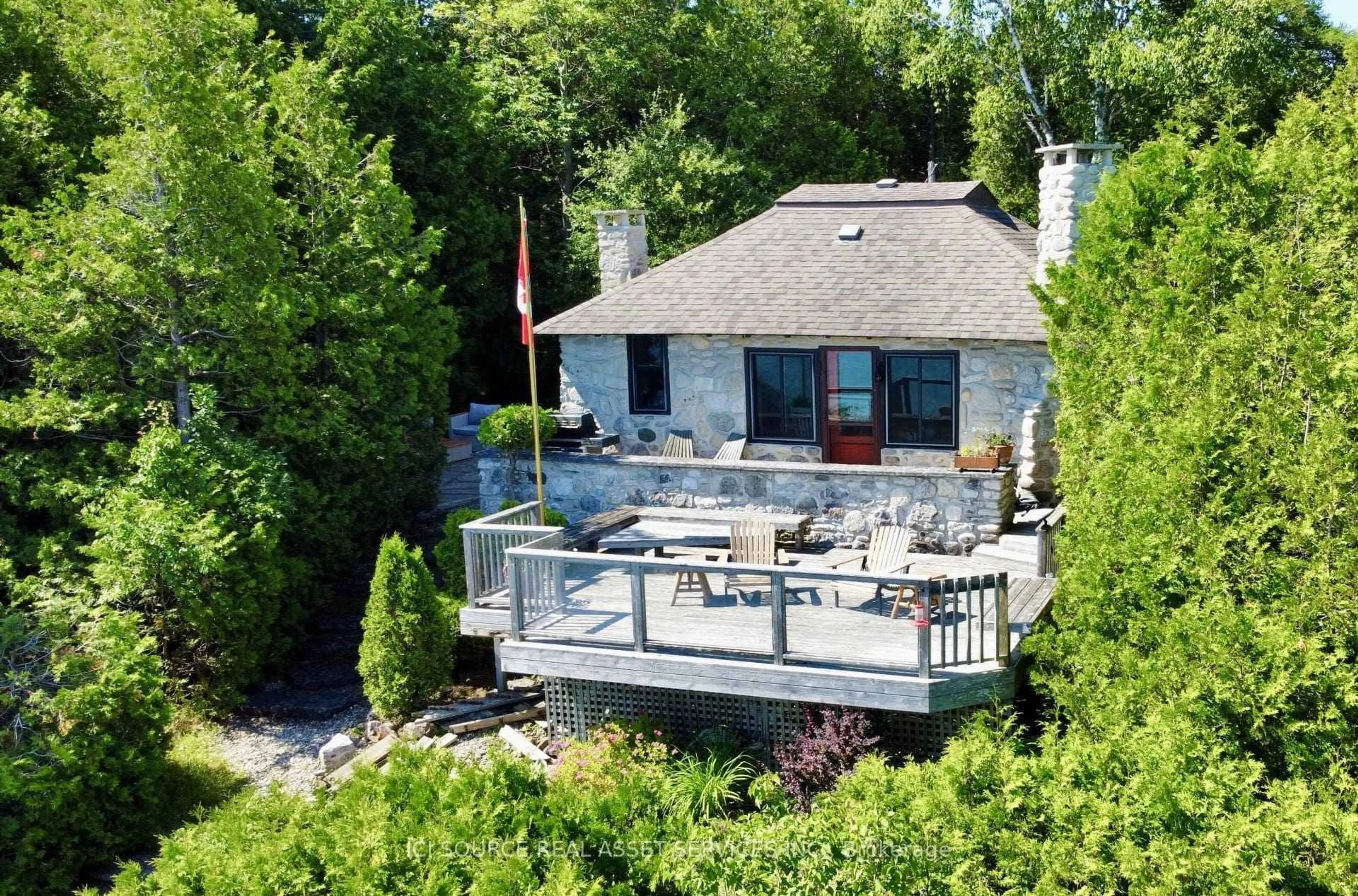 A pic from outside/outdoor area/front of a property/back of a property/a pic from drone, water/lake/river/ocean view for 60 Isthmus Bay Rd, Northern Bruce Peninsula Ontario N0H 1W0
