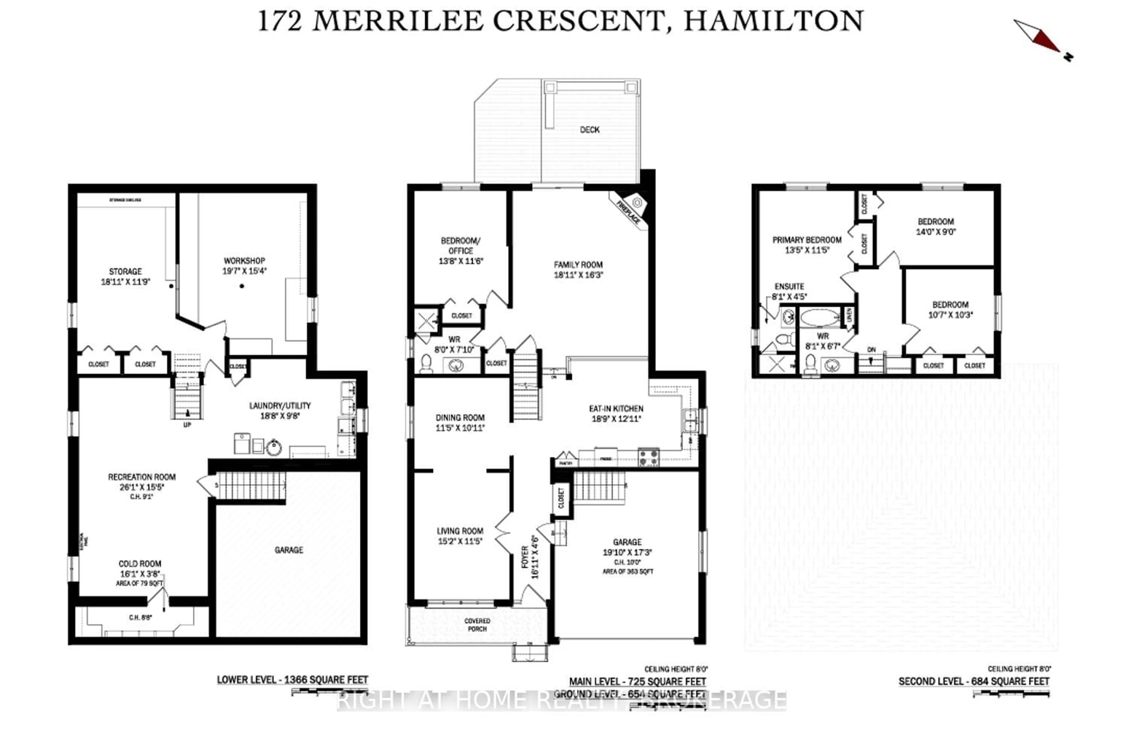 Floor plan for 172 Merrilee Cres, Hamilton Ontario L9A 5G3