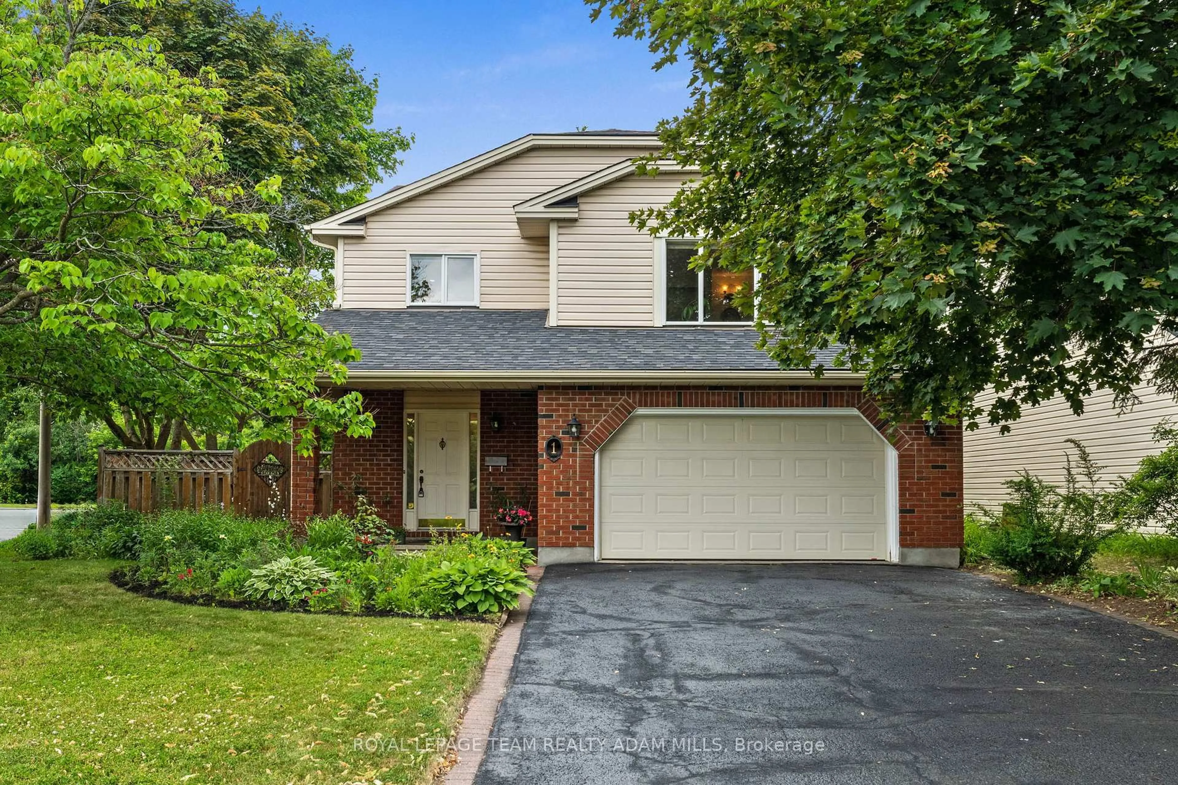 Home with brick exterior material, street for 1 Briermoor Cres, Ottawa Ontario K1T 3G4