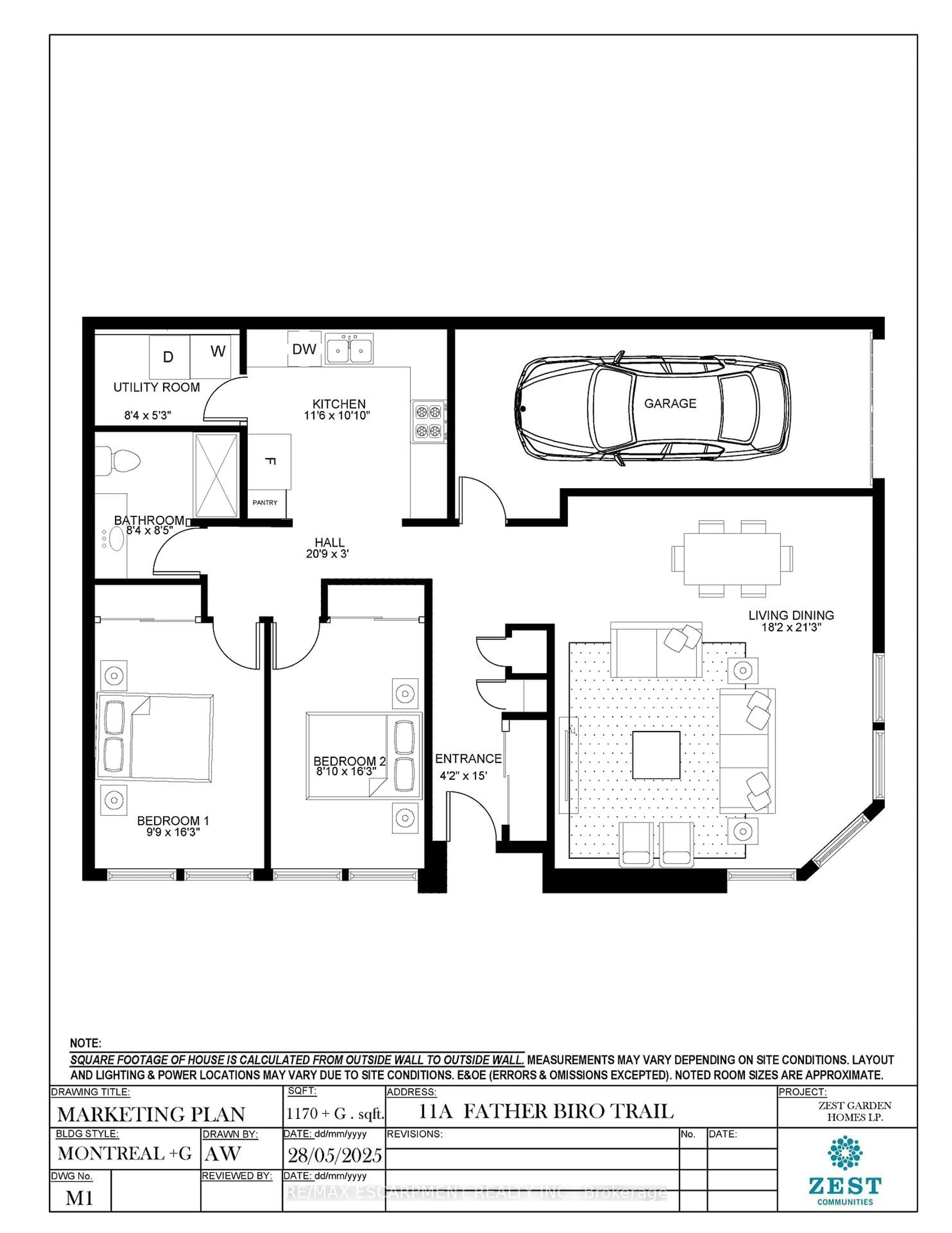Floor plan for 11A Father Biro Tr, Hamilton Ontario L9B 1T8