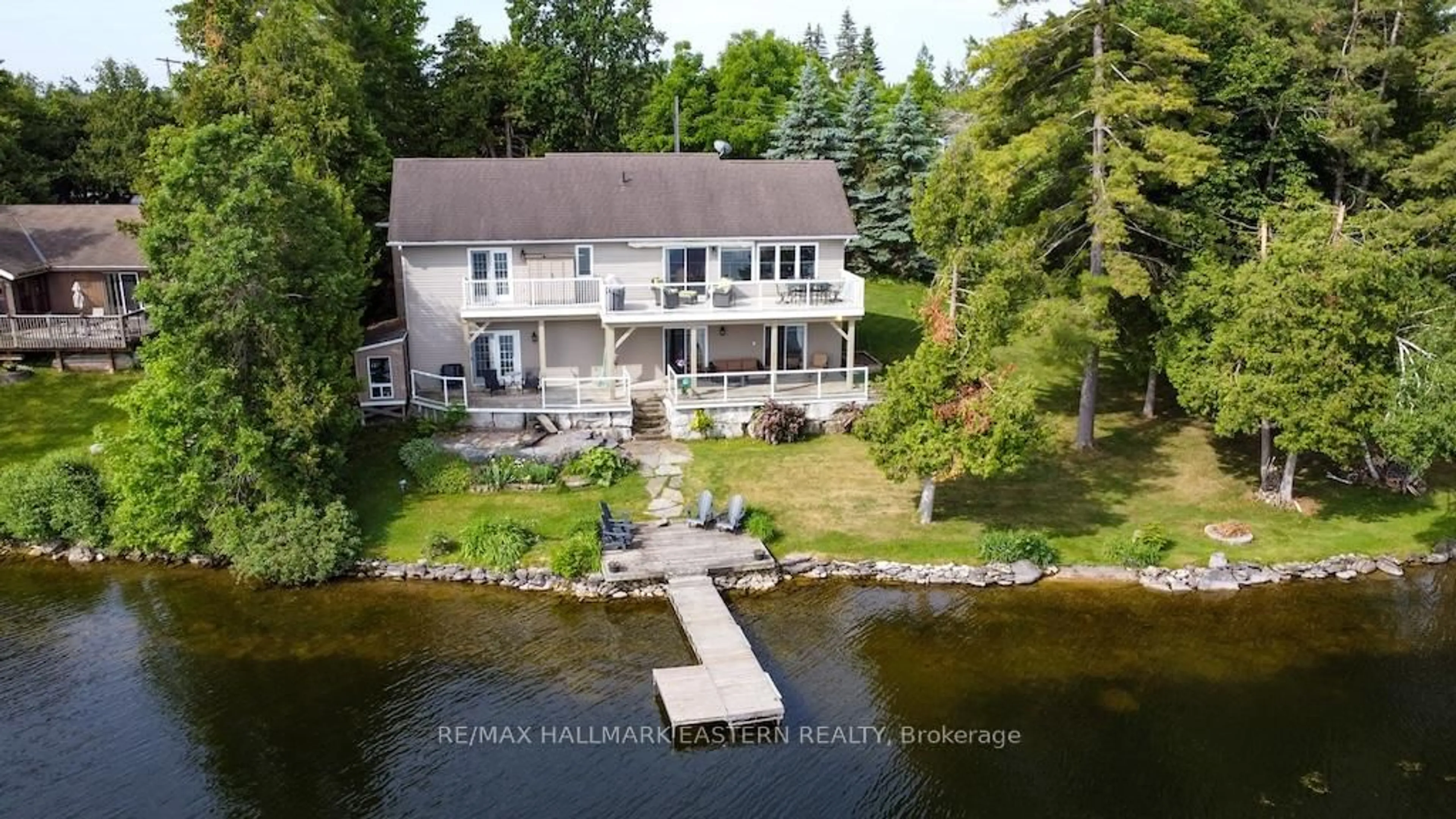 A pic from outside/outdoor area/front of a property/back of a property/a pic from drone, water/lake/river/ocean view for 1269 Gail Park Dr, Selwyn Ontario K0L 1T0