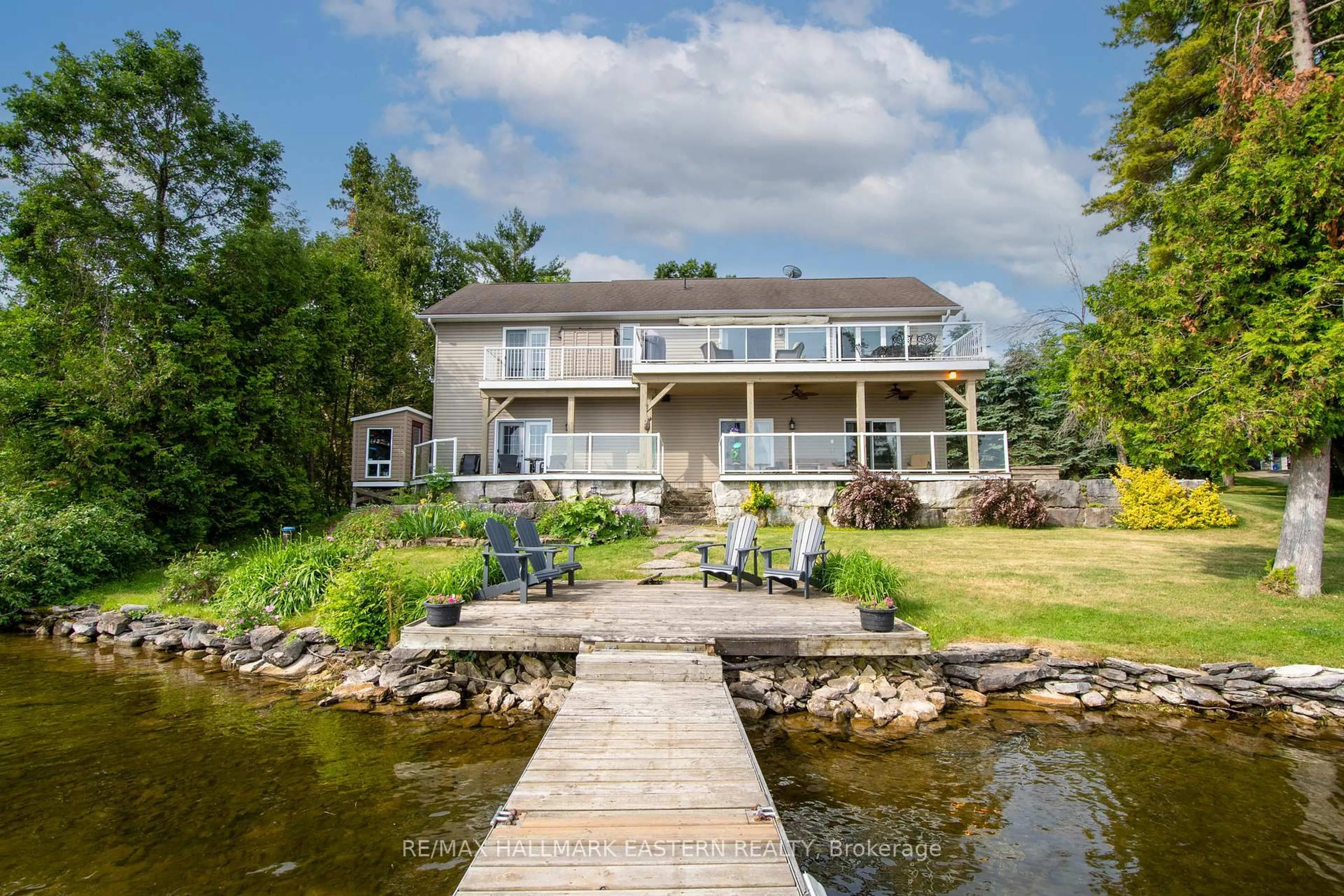 A pic from outside/outdoor area/front of a property/back of a property/a pic from drone, water/lake/river/ocean view for 1269 Gail Park Dr, Selwyn Ontario K0L 1T0