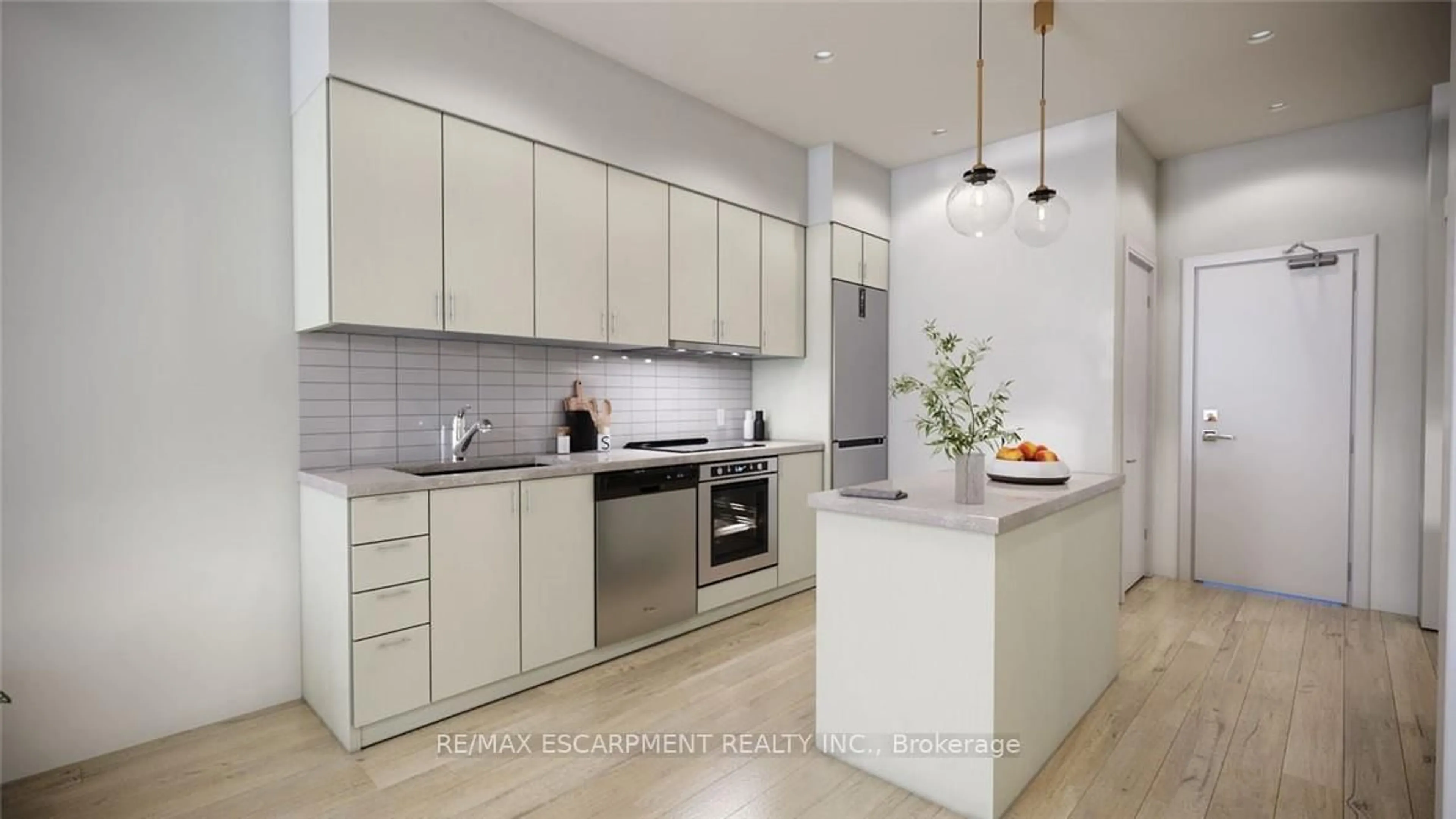 Contemporary kitchen, ceramic/tile floor for 461 GREEN Rd #606, Hamilton Ontario L8E 5B4
