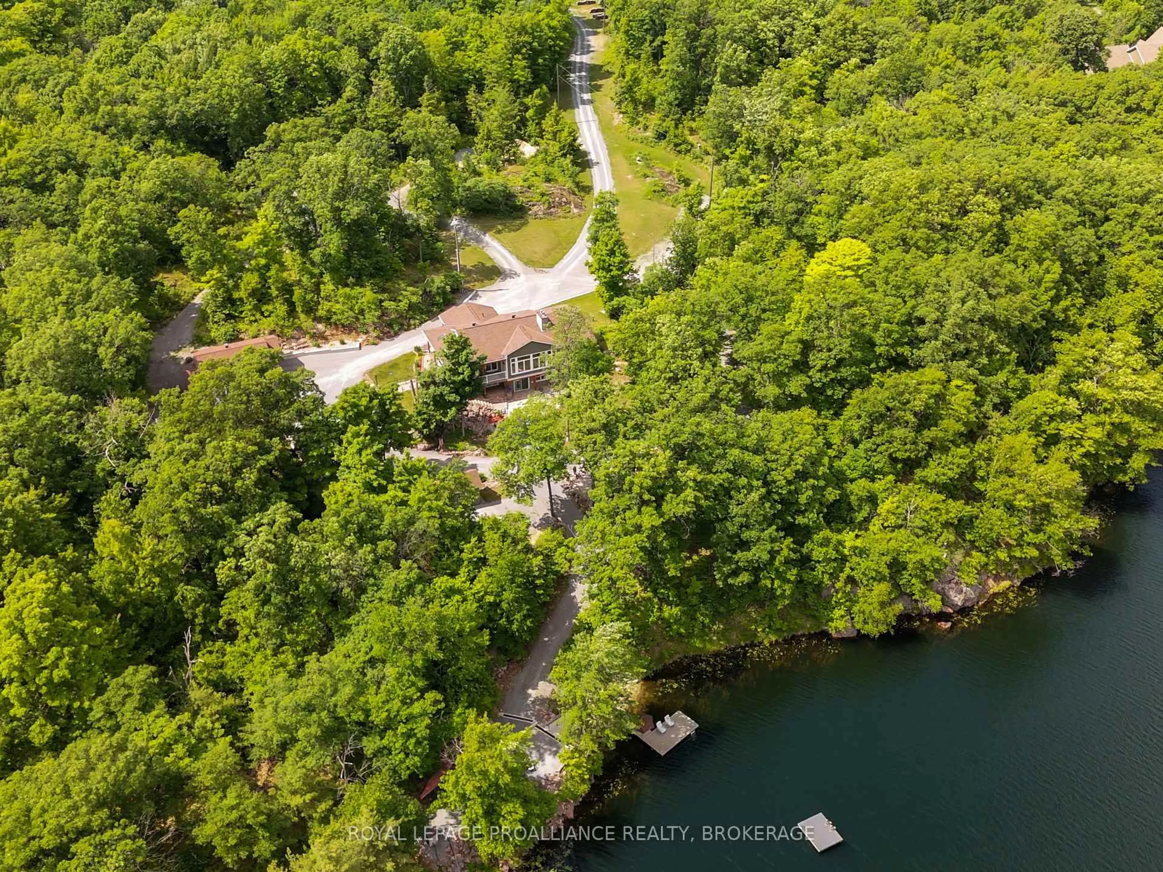 A pic from outside/outdoor area/front of a property/back of a property/a pic from drone, water/lake/river/ocean view for 3670B Westport Rd, Godfrey Ontario K0H 1T0