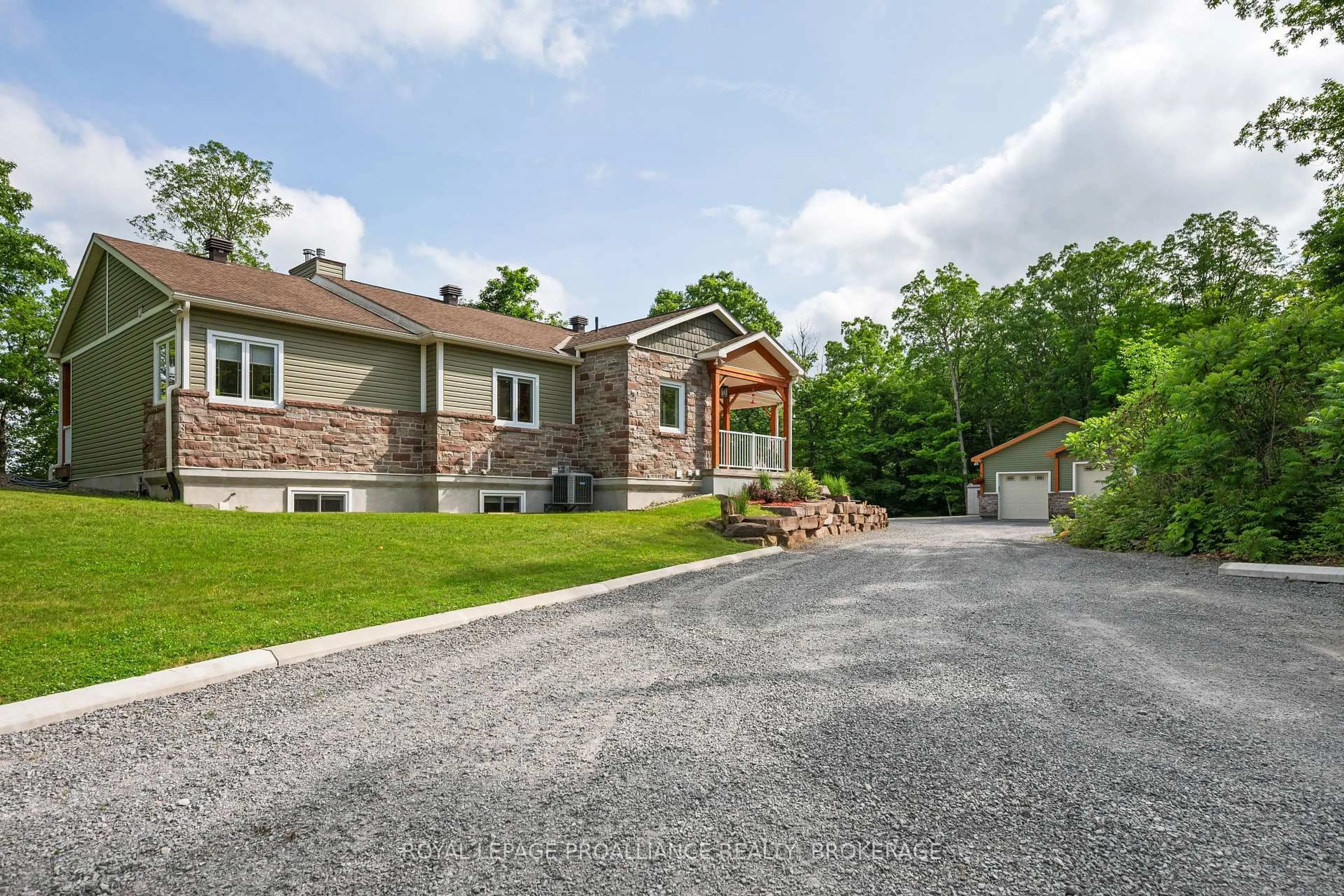 Home with brick exterior material, mountain view for 3670B Westport Rd, Godfrey Ontario K0H 1T0