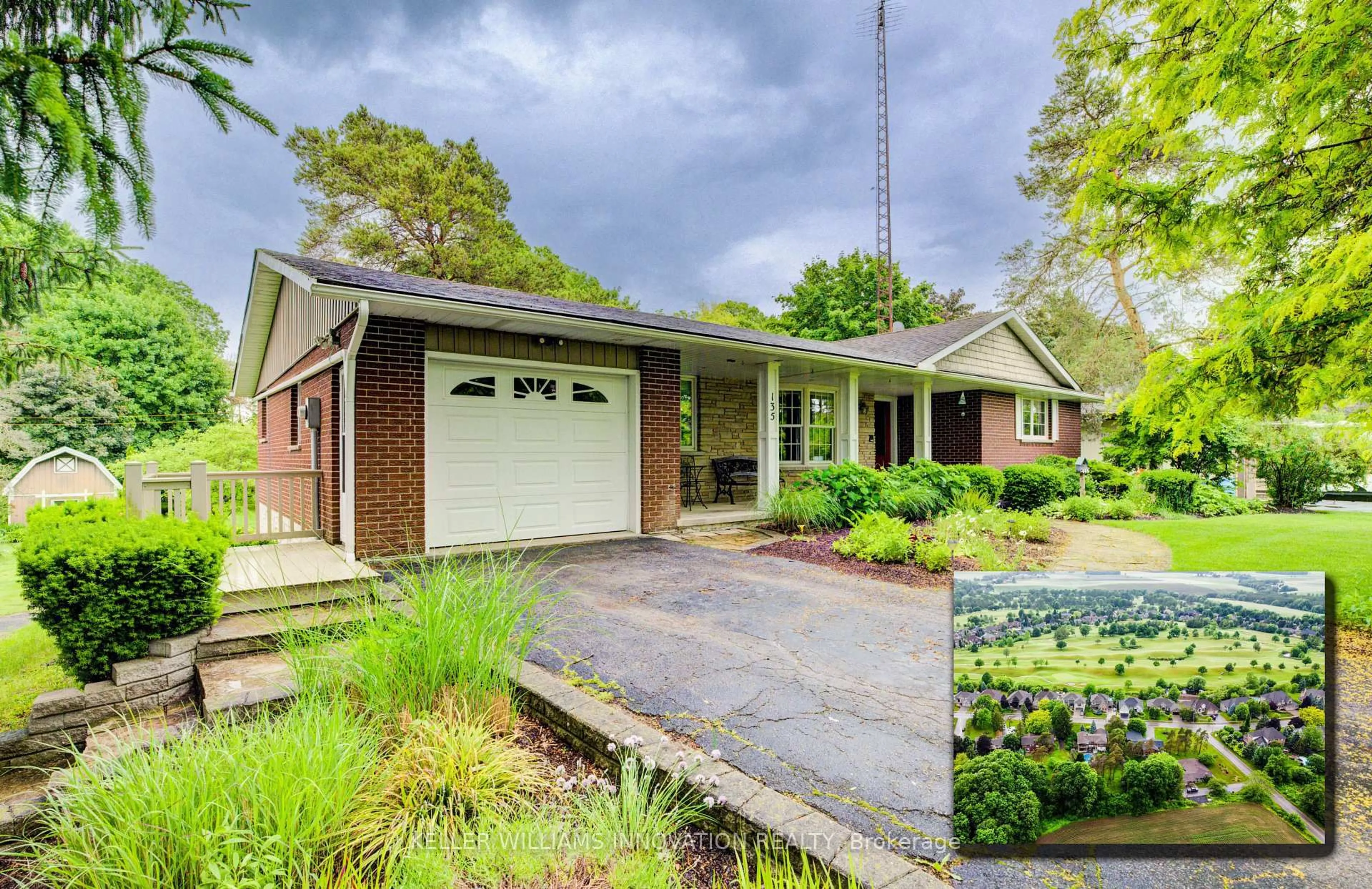 Home with brick exterior material, street for 135 Golf Course Rd, Woolwich Ontario N0B 1N0
