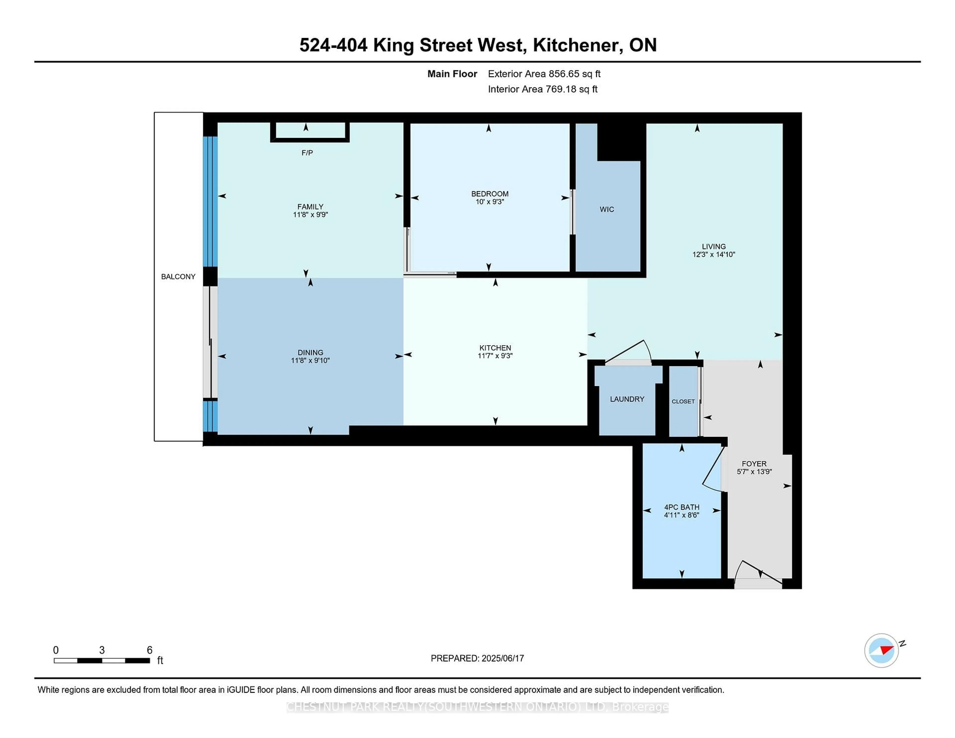 Floor plan for 404 King St #524, Kitchener Ontario N2G 2L5