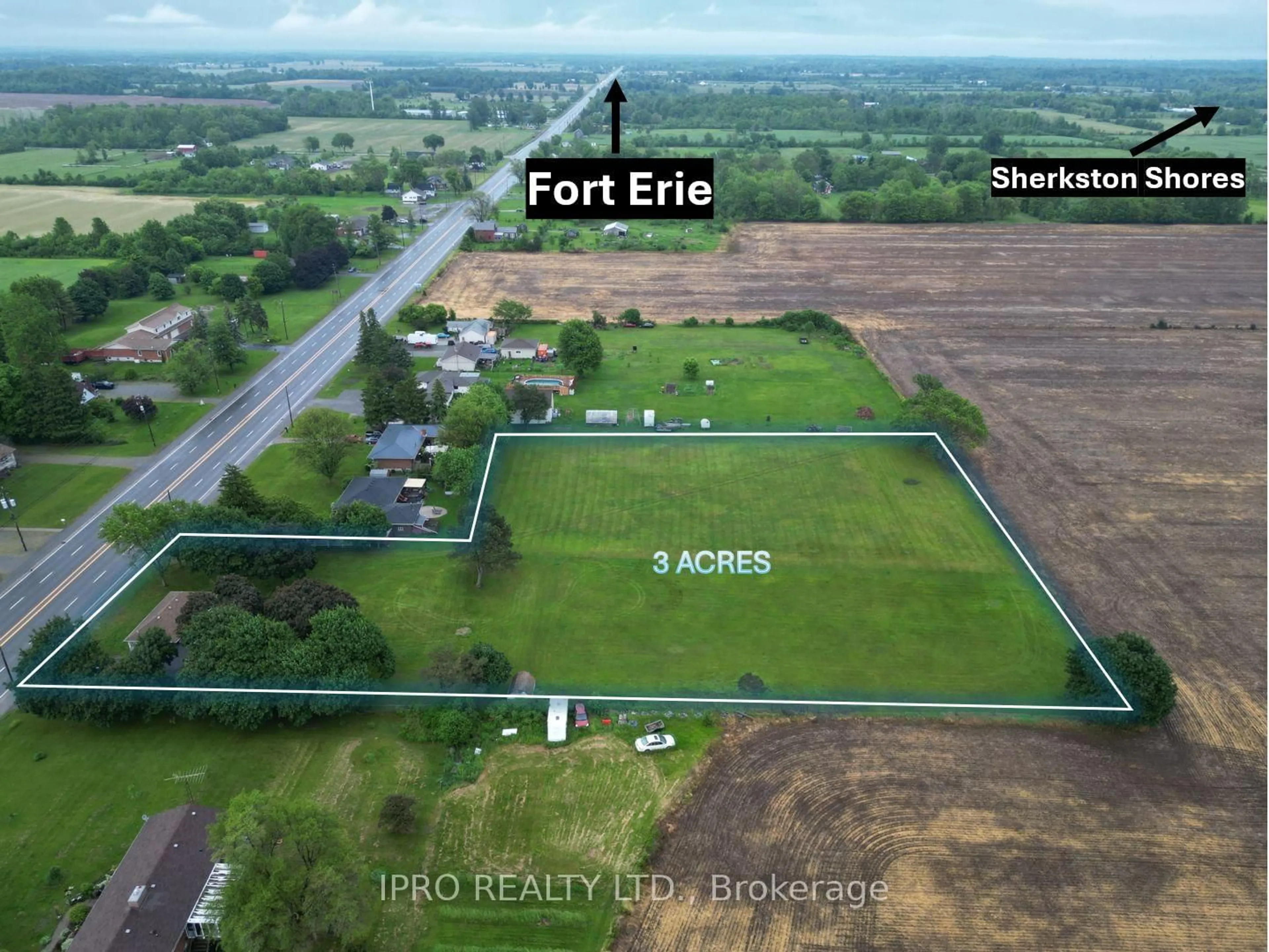 A pic from outside/outdoor area/front of a property/back of a property/a pic from drone, water/lake/river/ocean view for 3097 Hwy 3 Highway, Port Colborne Ontario L3K 5V3