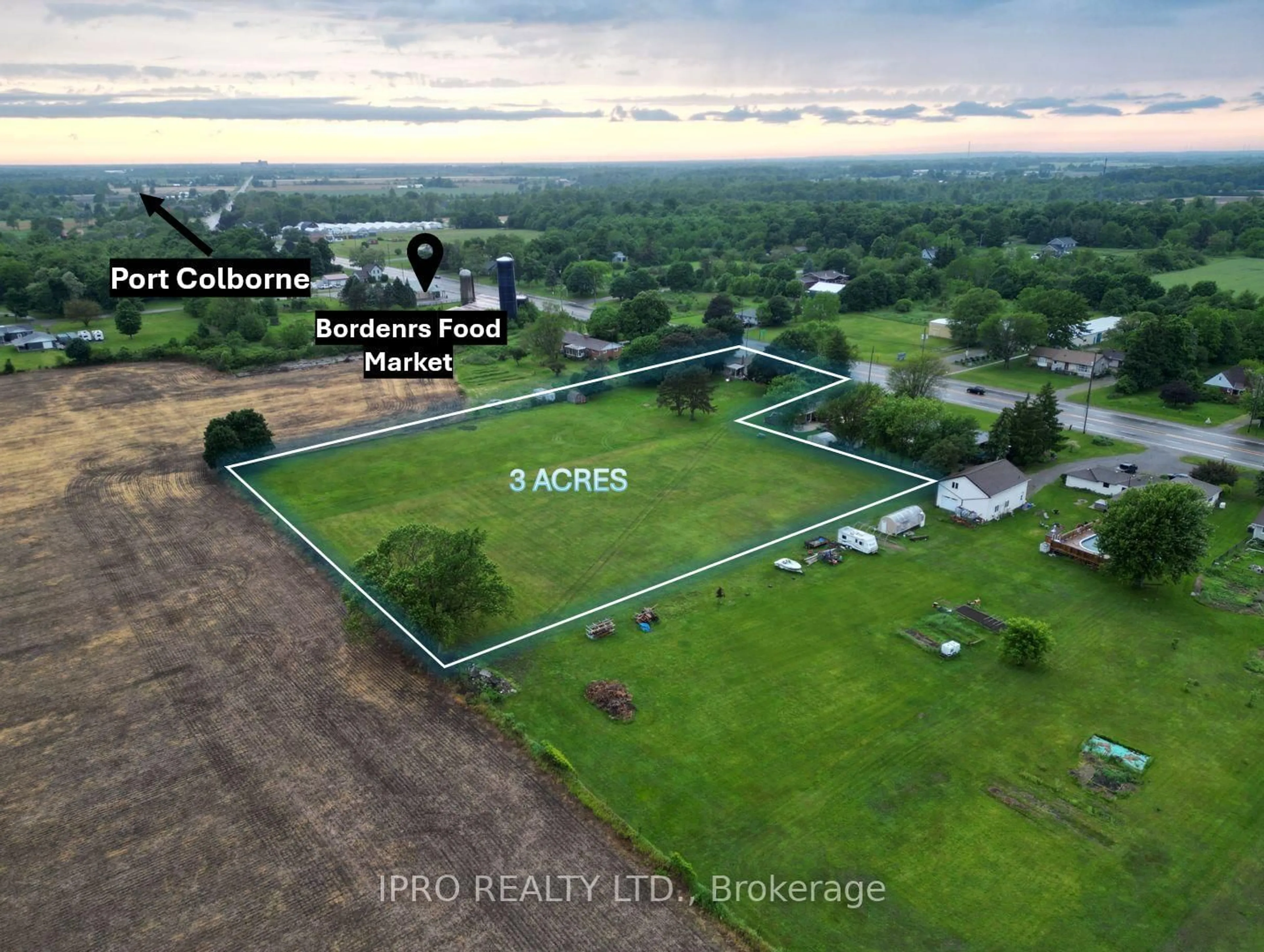 A pic from outside/outdoor area/front of a property/back of a property/a pic from drone, building for 3097 Hwy 3 Highway, Port Colborne Ontario L3K 5V3