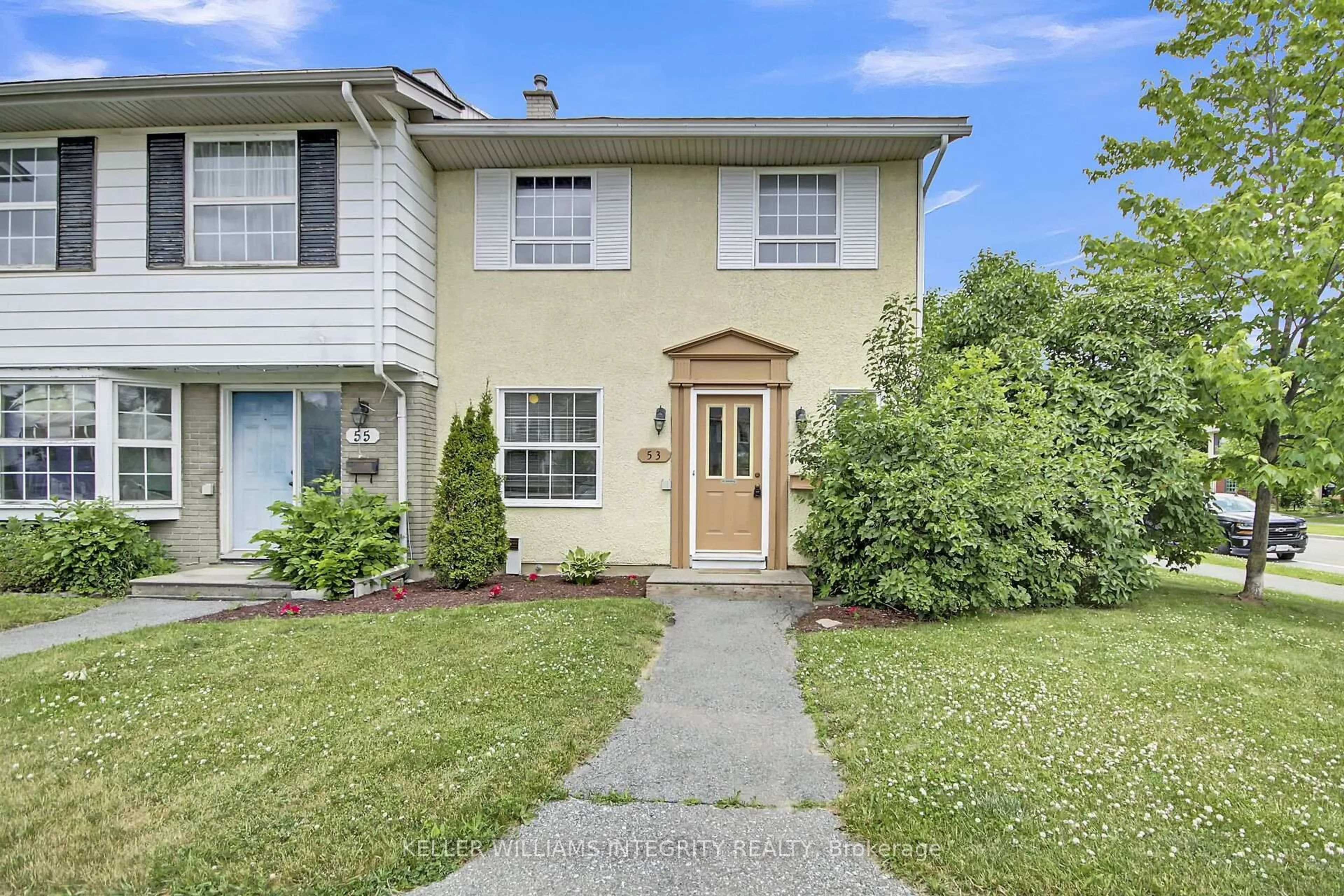 Home with vinyl exterior material, street for 53 Monterey Dr, Ottawa Ontario K2H 7A9